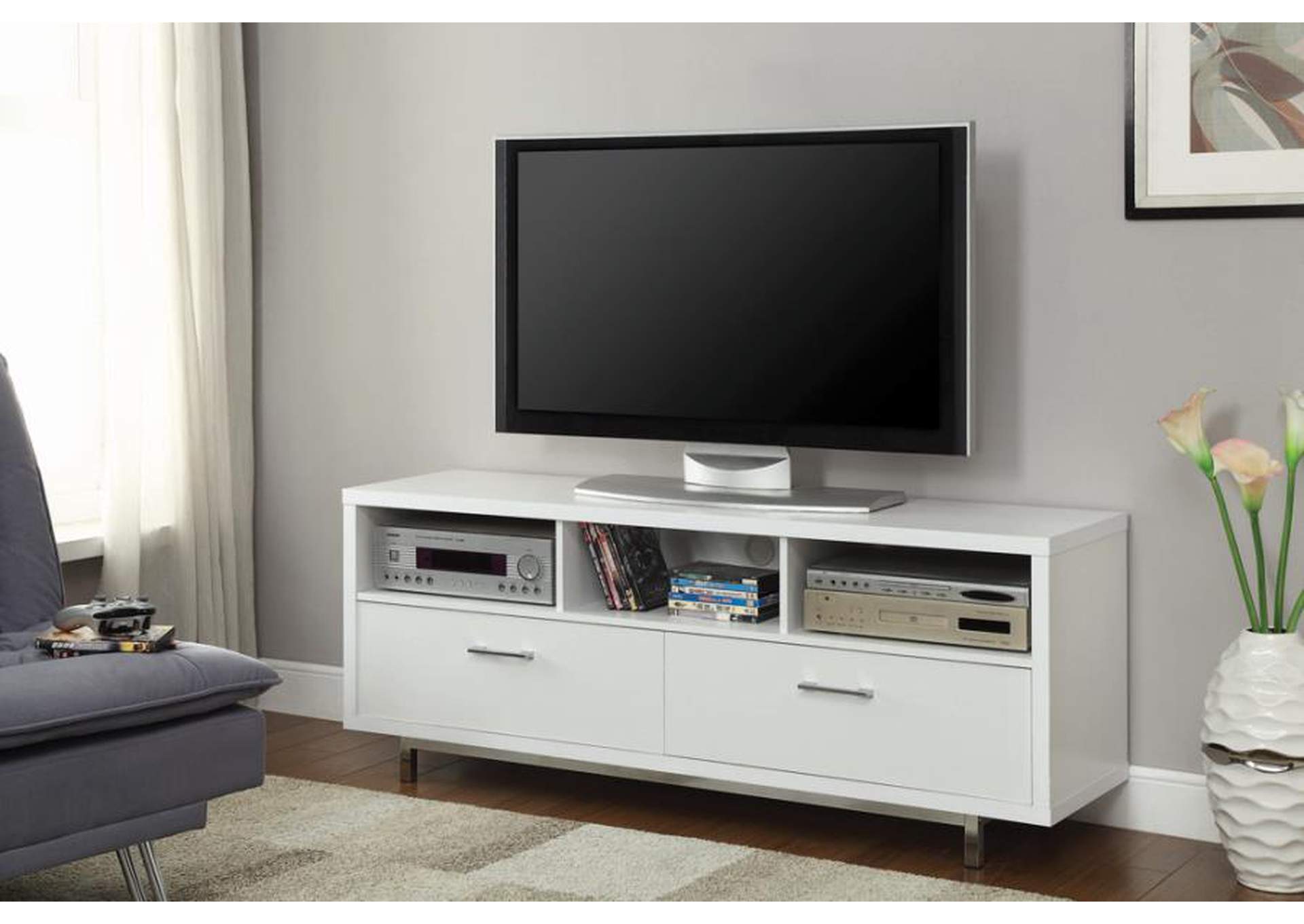 2-drawer Rectangular TV Console White,Coaster Furniture