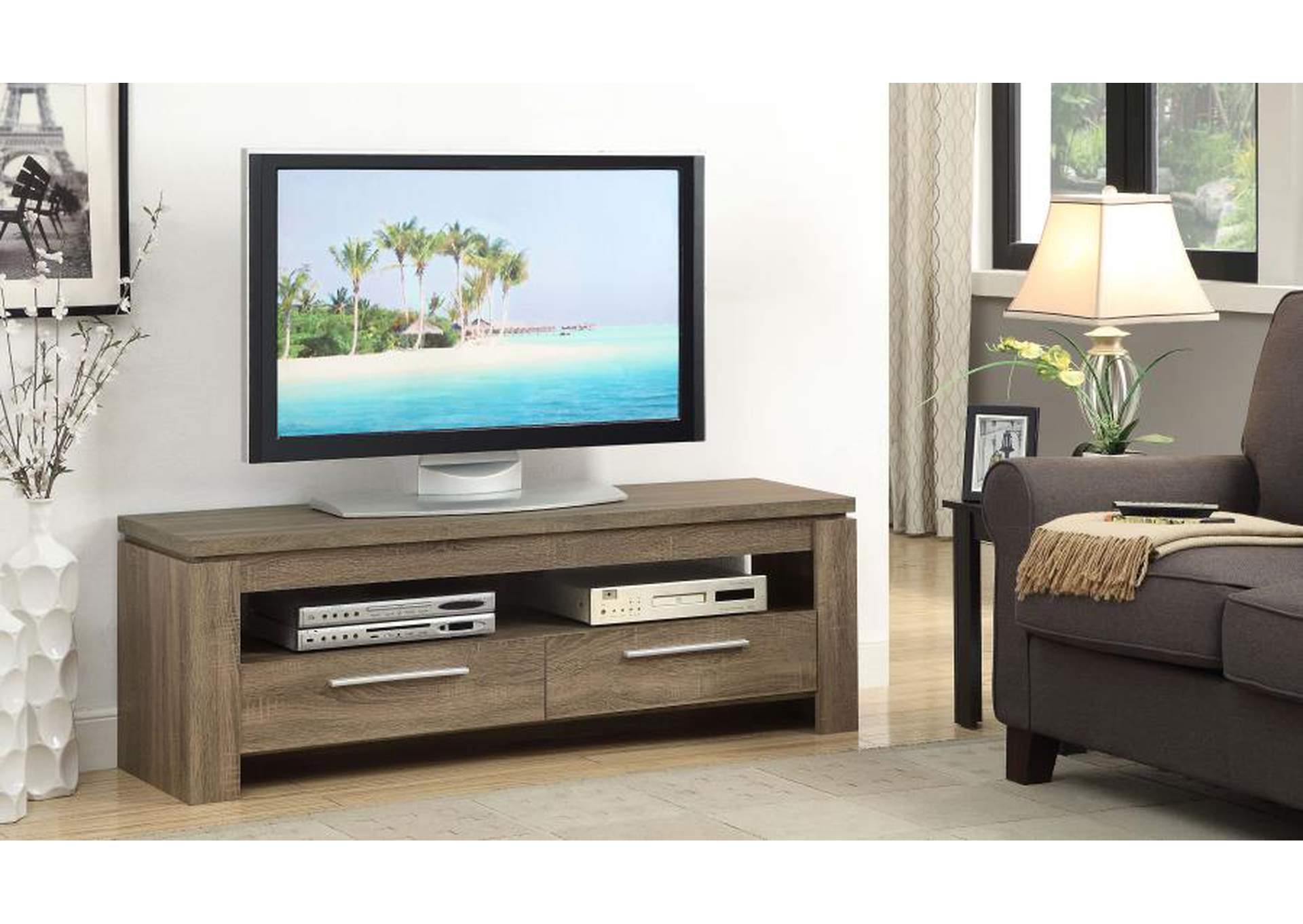 Elkton 2-Drawer Tv Console Weathered Brown,Coaster Furniture