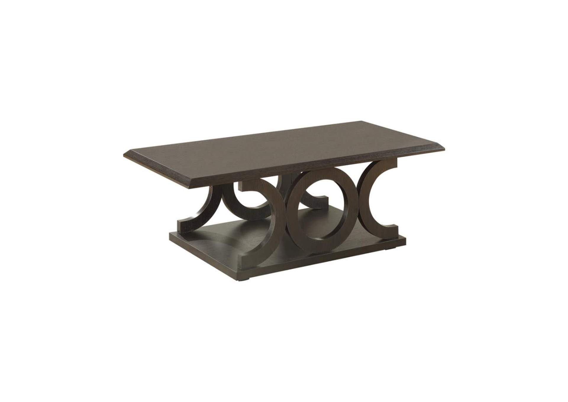 Shelly C-shaped Base Coffee Table Cappuccino,Coaster Furniture