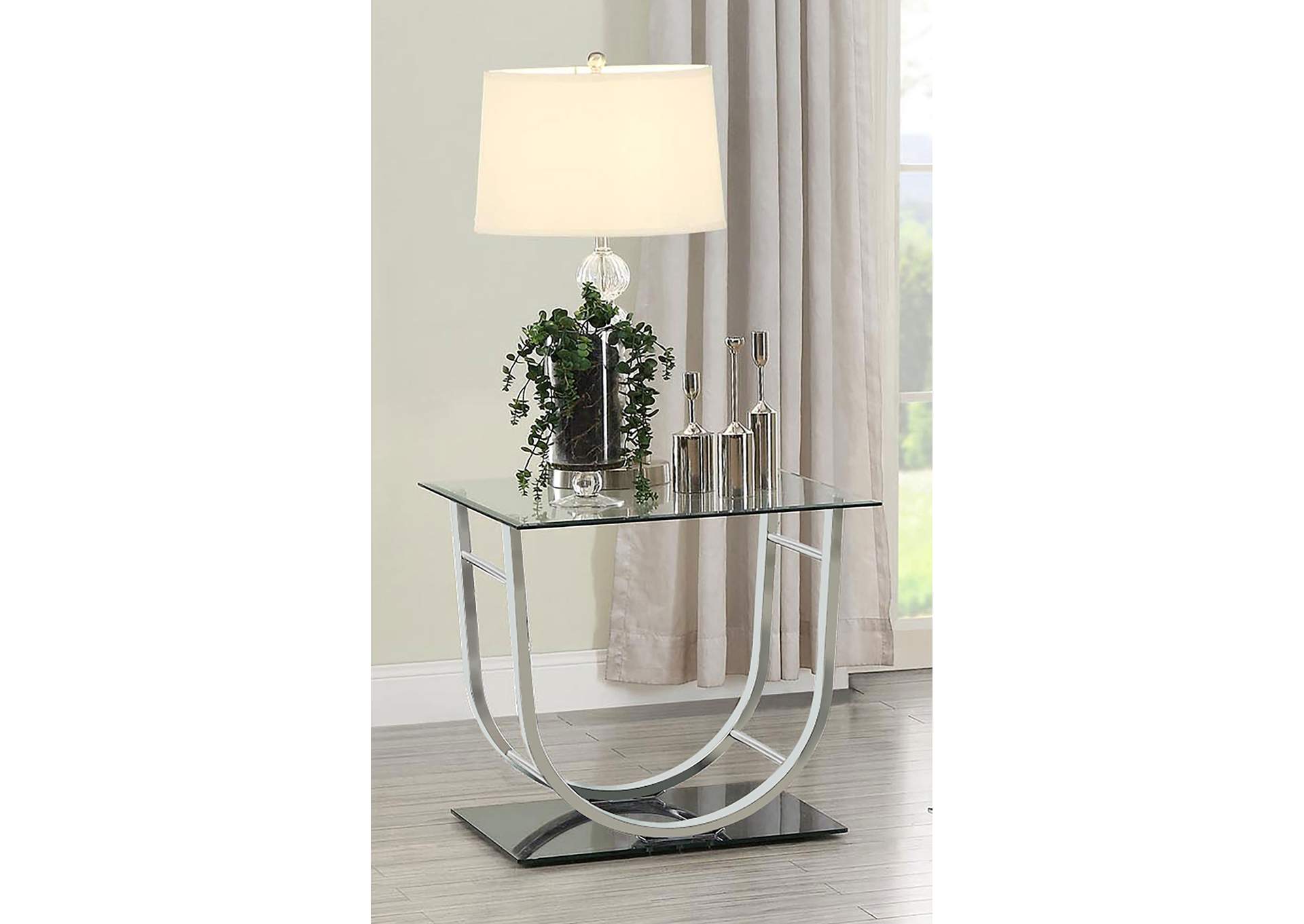 Danville U-shaped End Table Chrome,Coaster Furniture