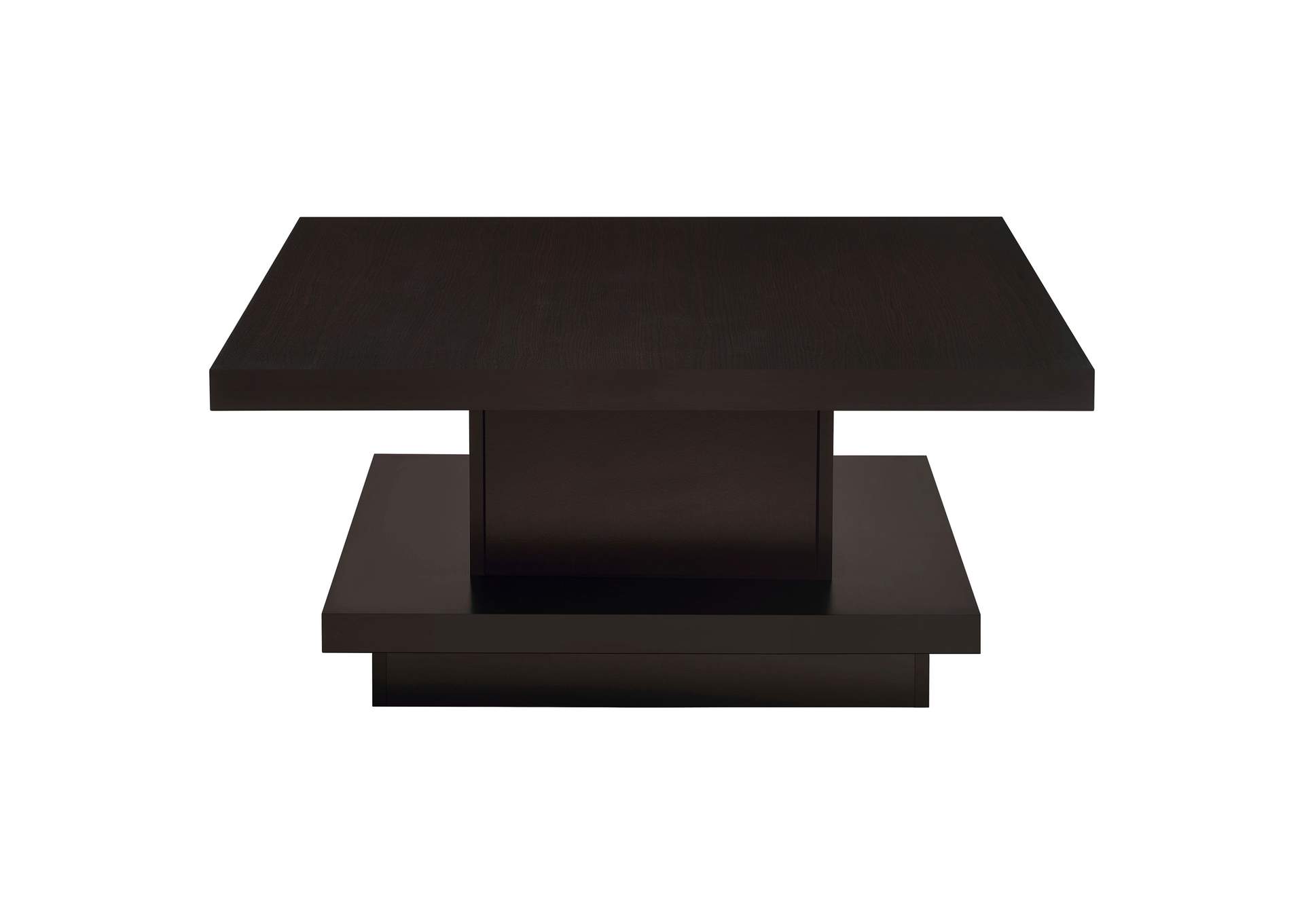 Reston Pedestal Square Coffee Table Cappuccino,Coaster Furniture