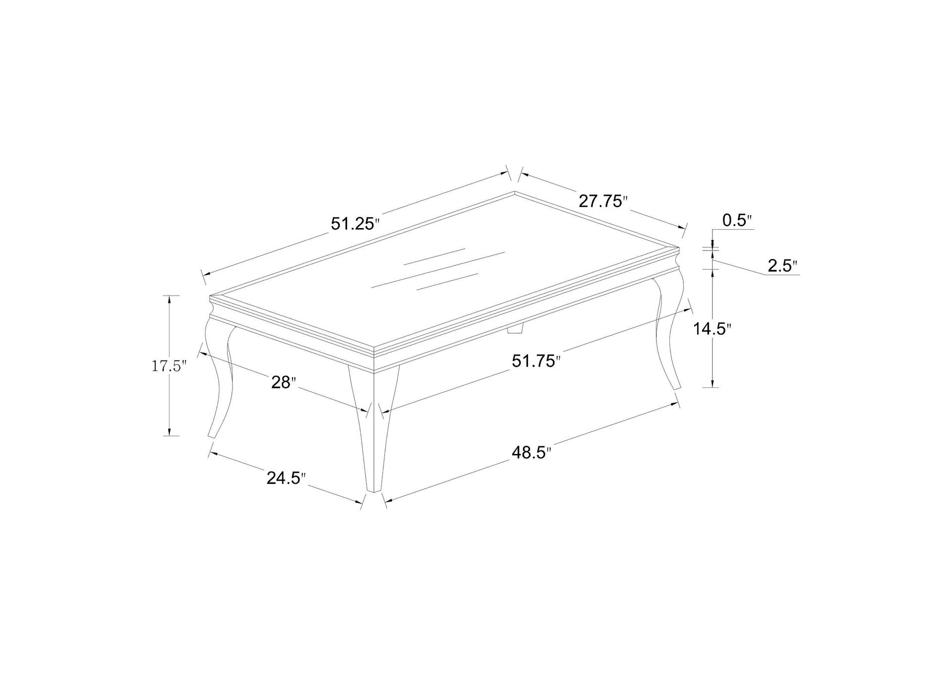 Luna Rectangle Coffee Table White and Chrome,Coaster Furniture