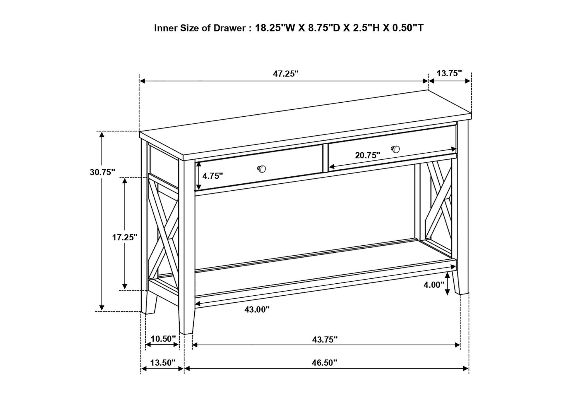 SOFA TABLE,Coaster Furniture