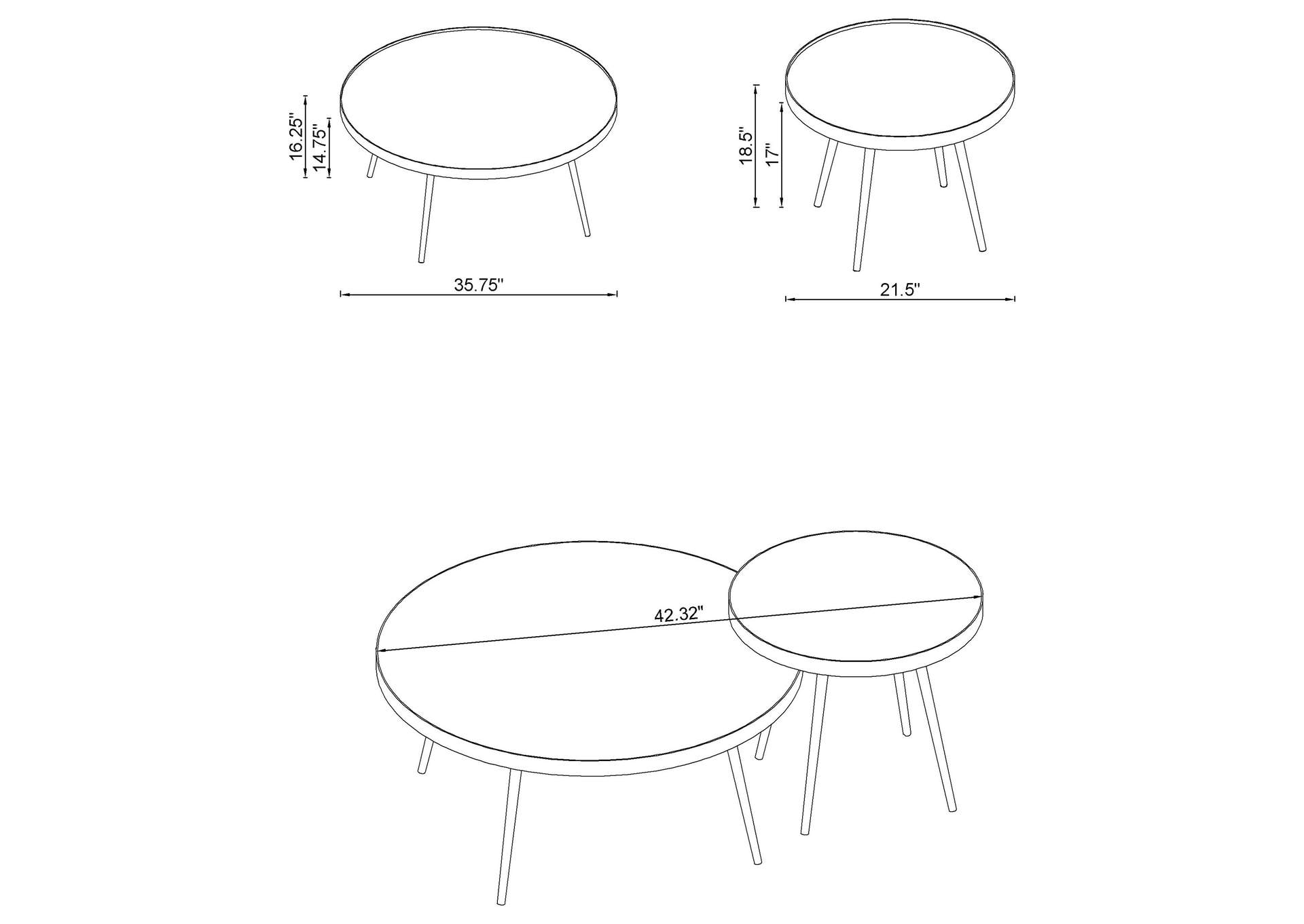 2 PC NESTING COFFEE TABLE,Coaster Furniture