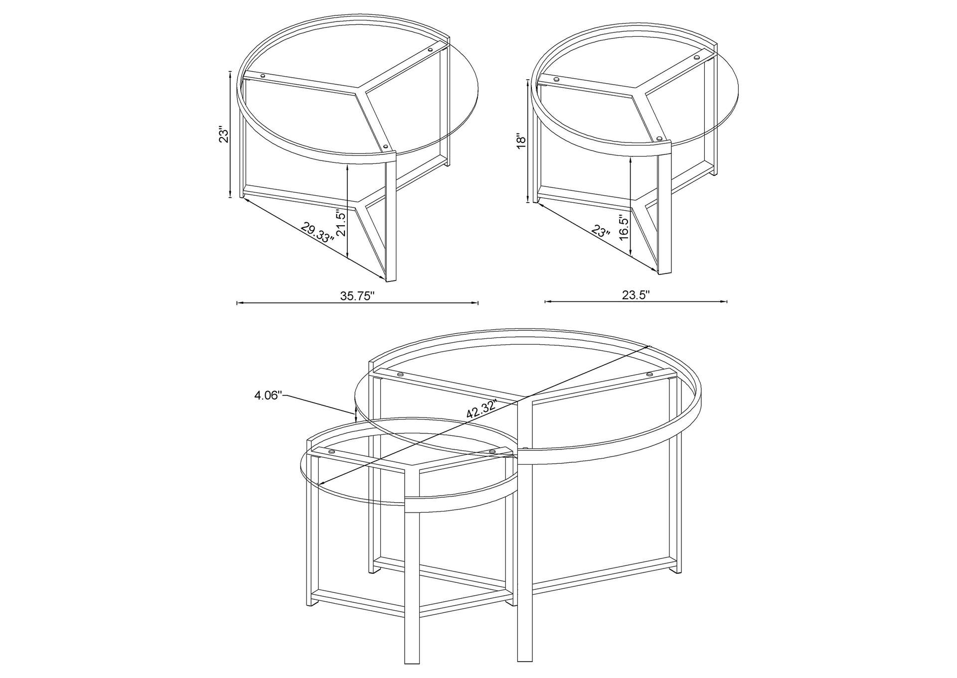 2 PC NESTING COFFEE TABLE,Coaster Furniture