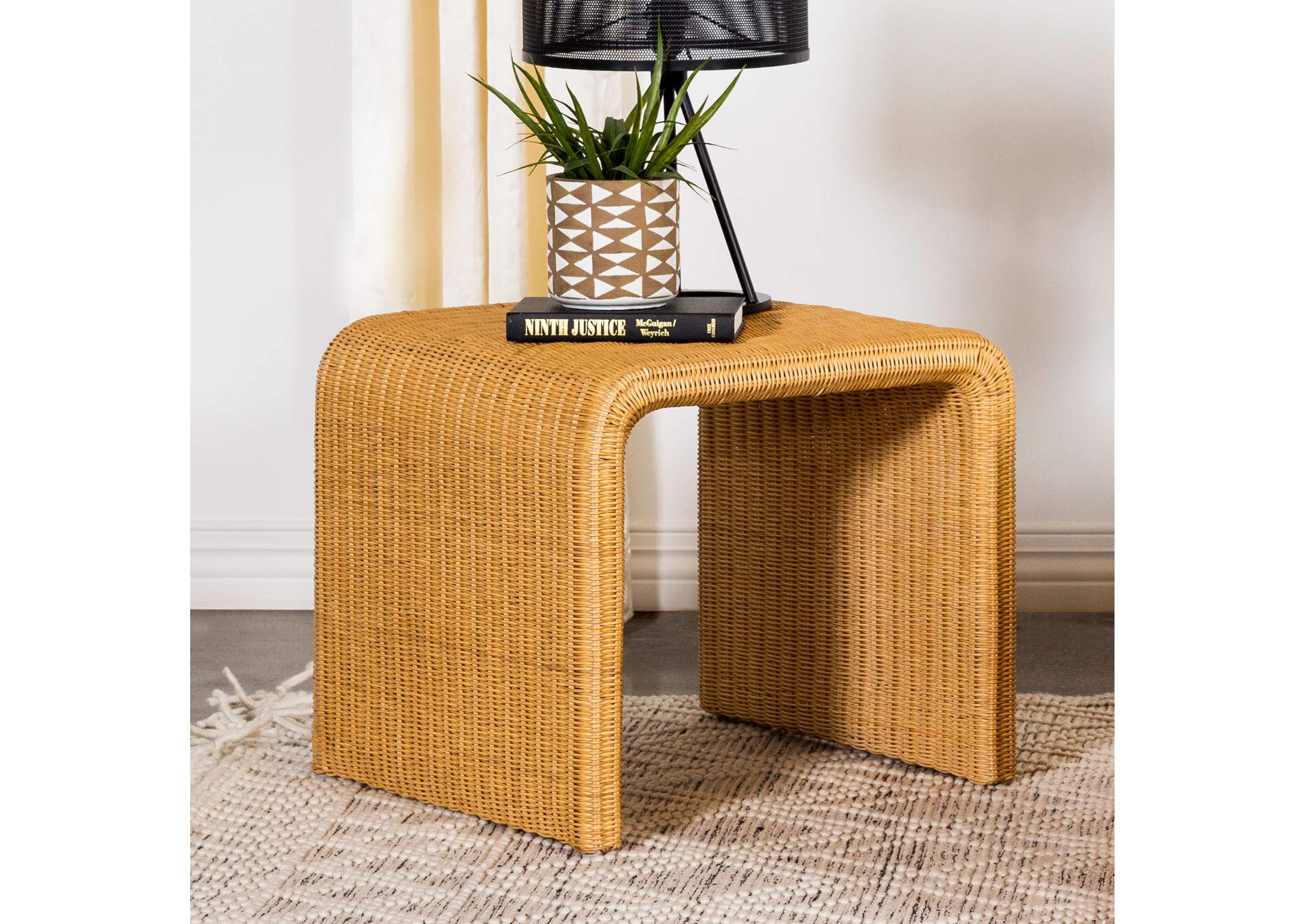 Juanita Square Rattan End Table Natural,Coaster Furniture