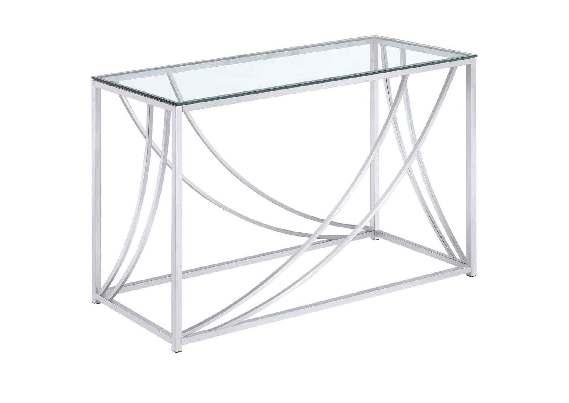 Lille Glass Top Rectangular Sofa Table Accents Chrome,Coaster Furniture