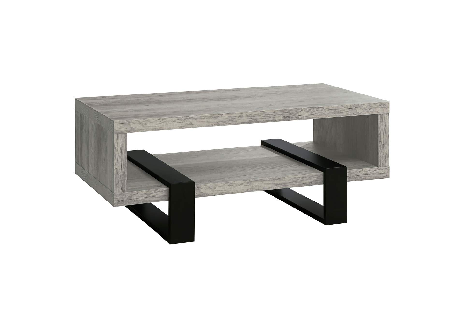 Dinard Coffee Table with Shelf Grey Driftwood,Coaster Furniture