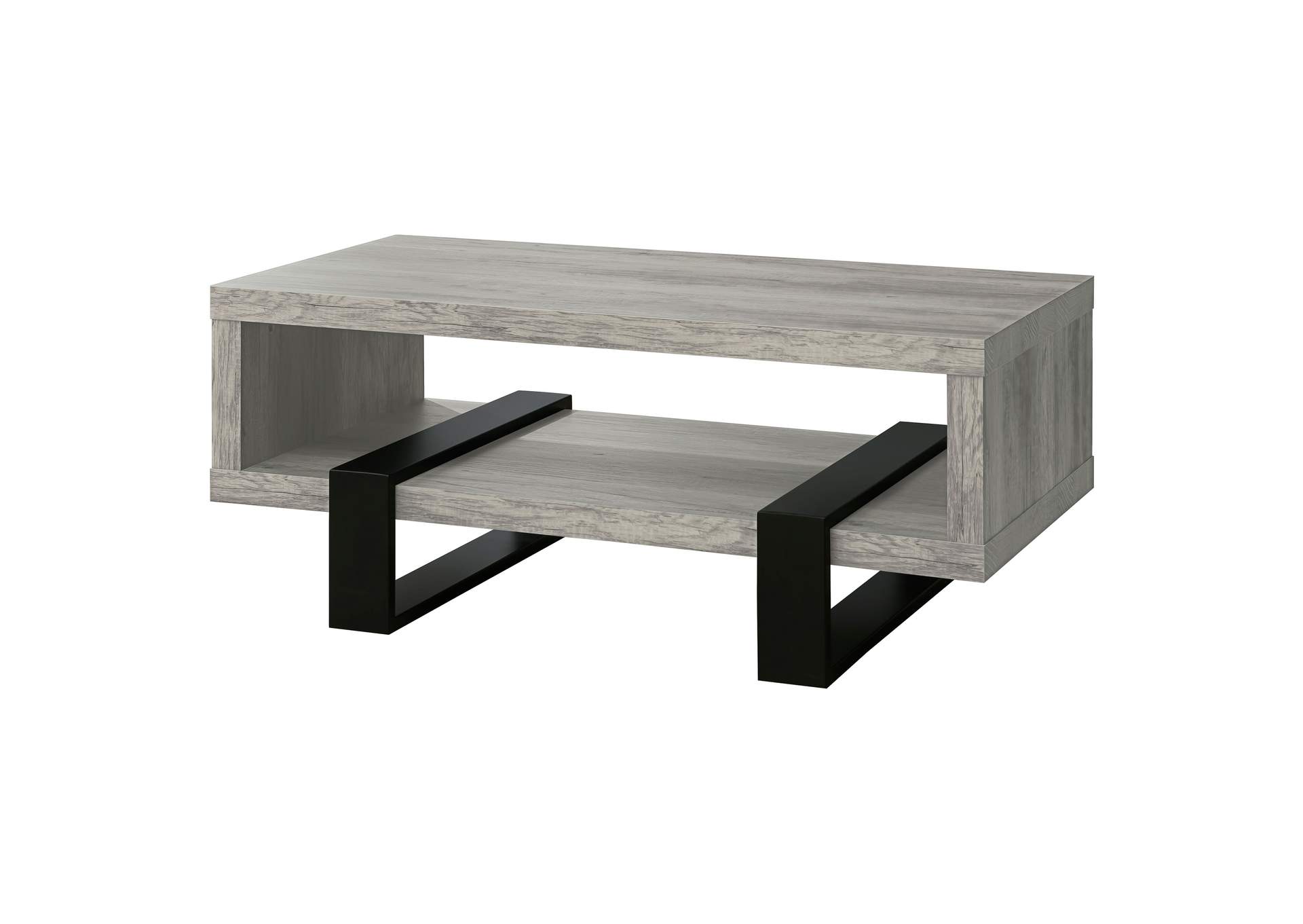 Dinard Coffee Table with Shelf Grey Driftwood,Coaster Furniture