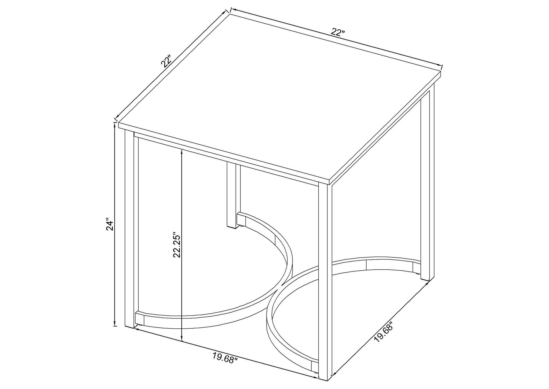 Leona Faux Marble Square End Table White and Satin Nickel,Coaster Furniture