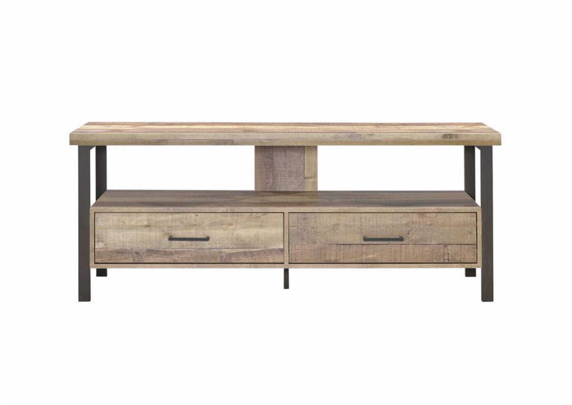 59" 2-drawer TV Console Weathered Pine,Coaster Furniture