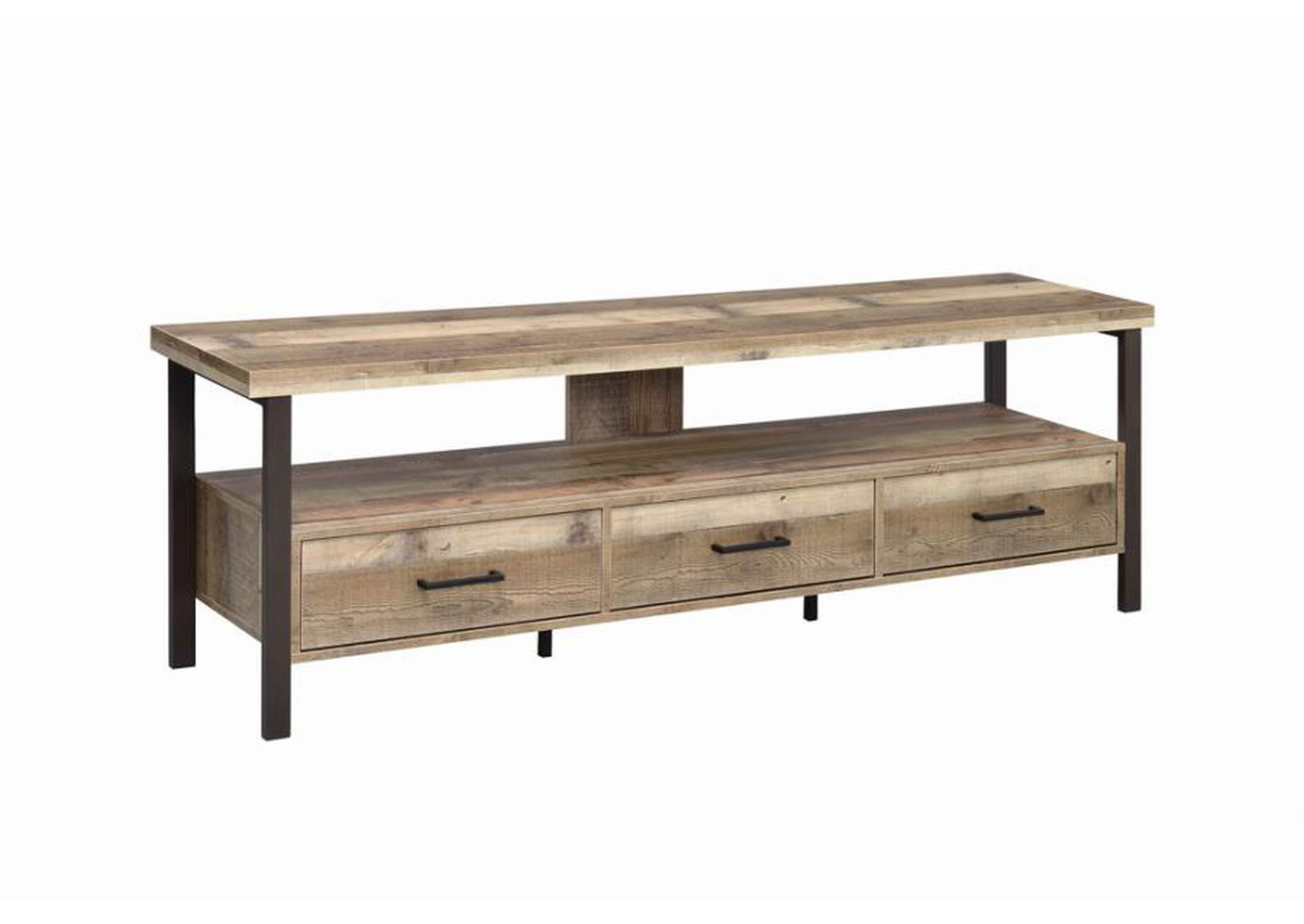 71" 3-drawer TV Console Weathered Pine,Coaster Furniture