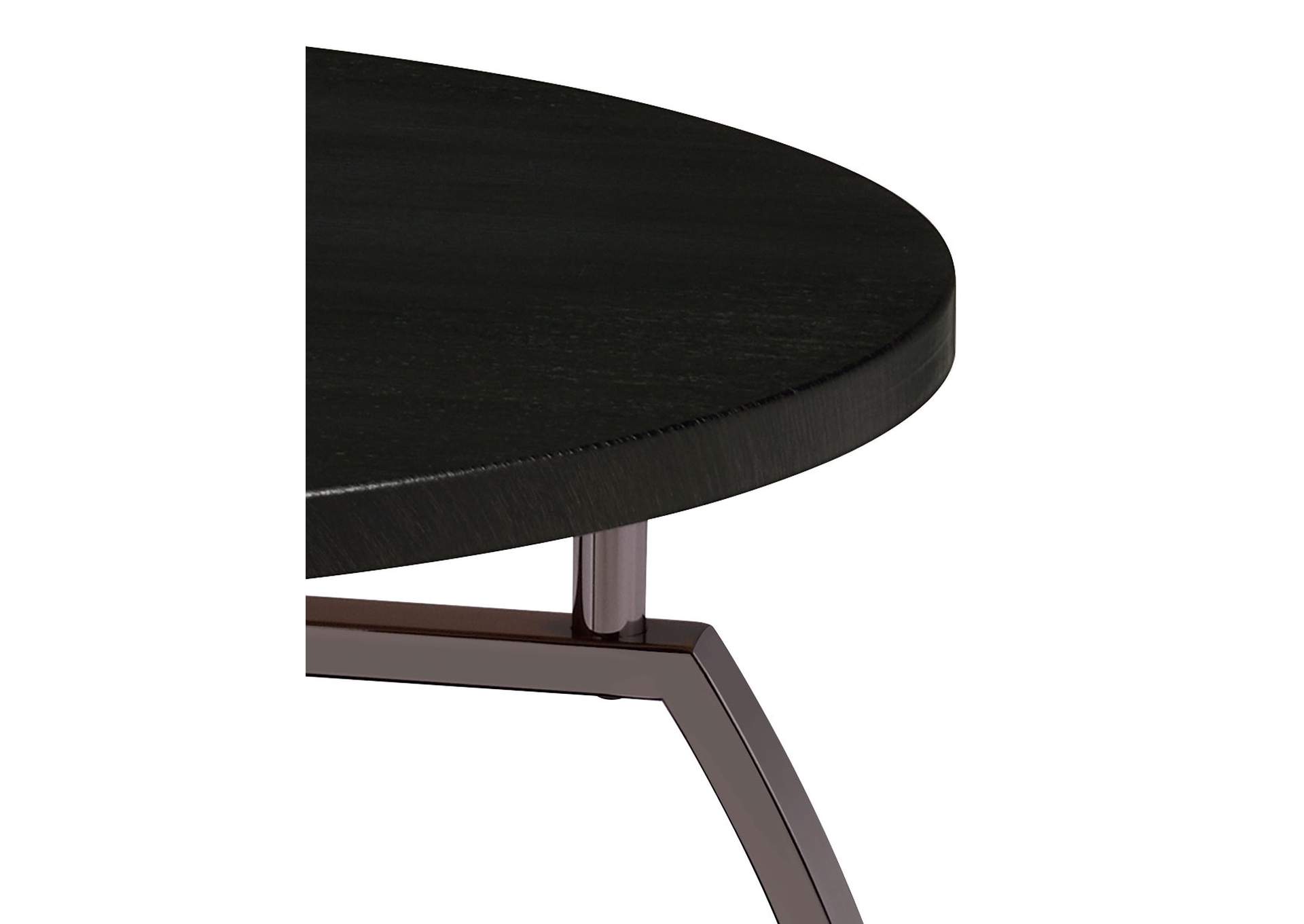 Dacre Round End Table Dark Grey and Black Nickel,Coaster Furniture