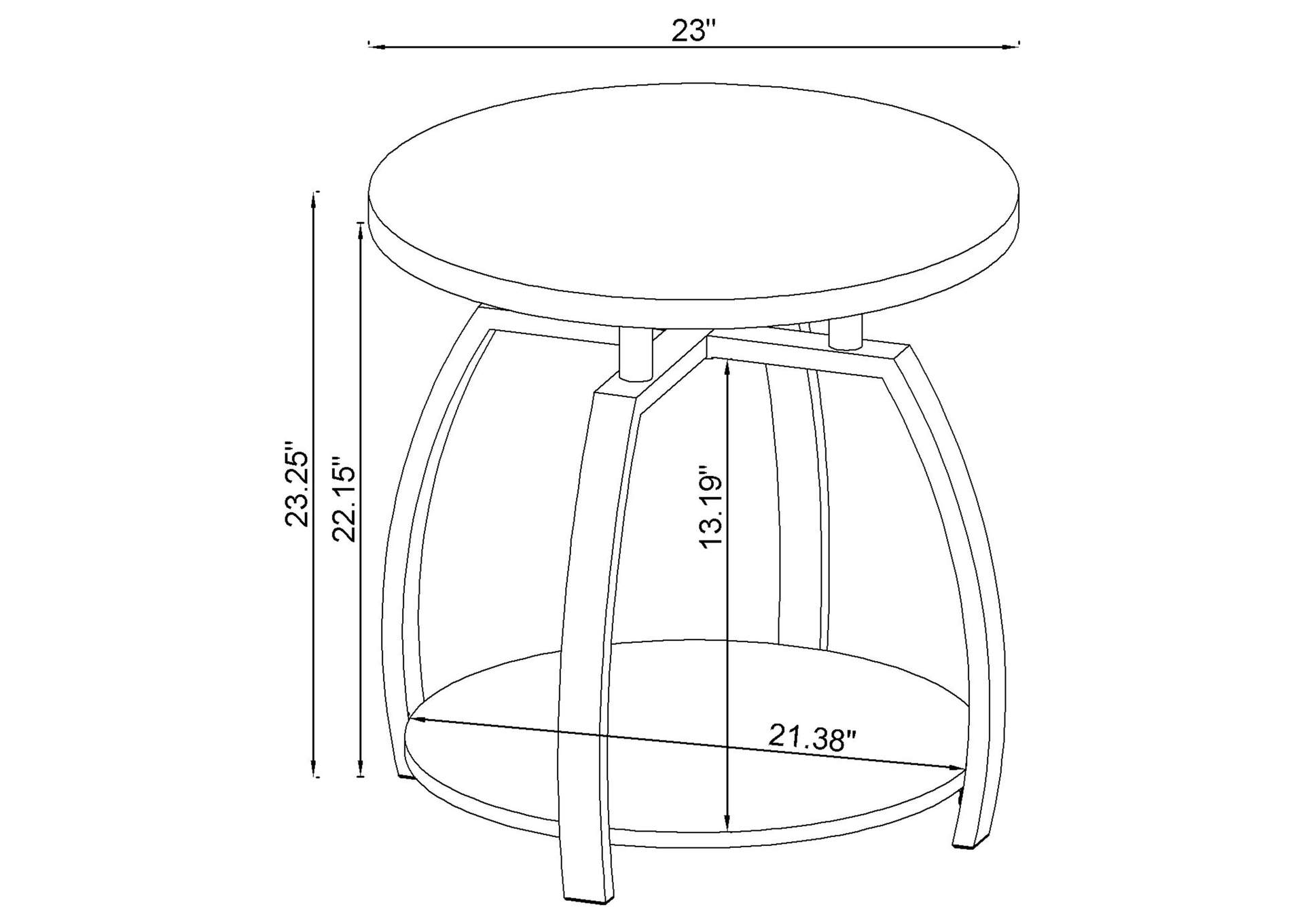 Dacre Round End Table Dark Grey and Black Nickel,Coaster Furniture