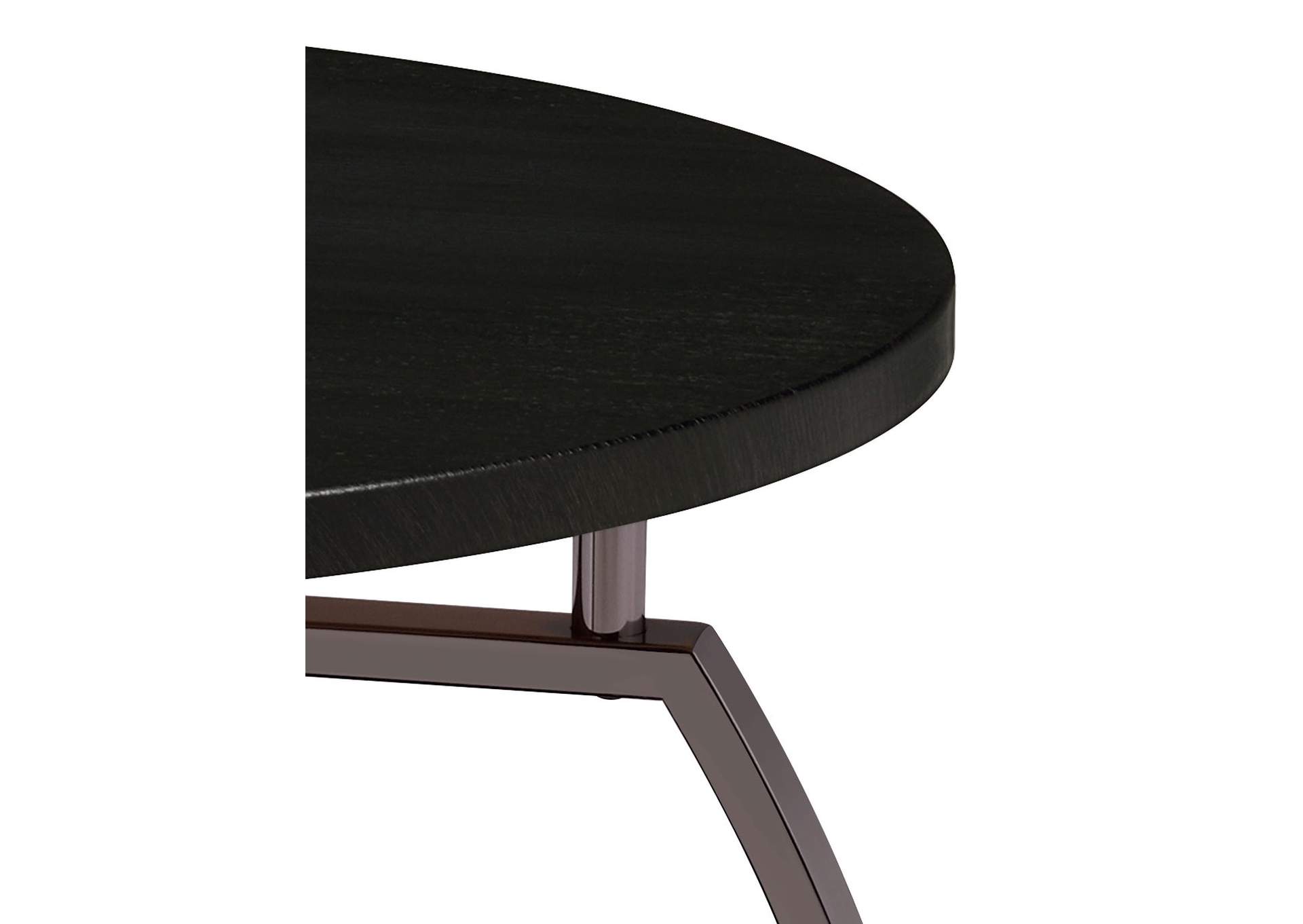 Dacre Round Coffee Table Dark Grey and Black Nickel,Coaster Furniture