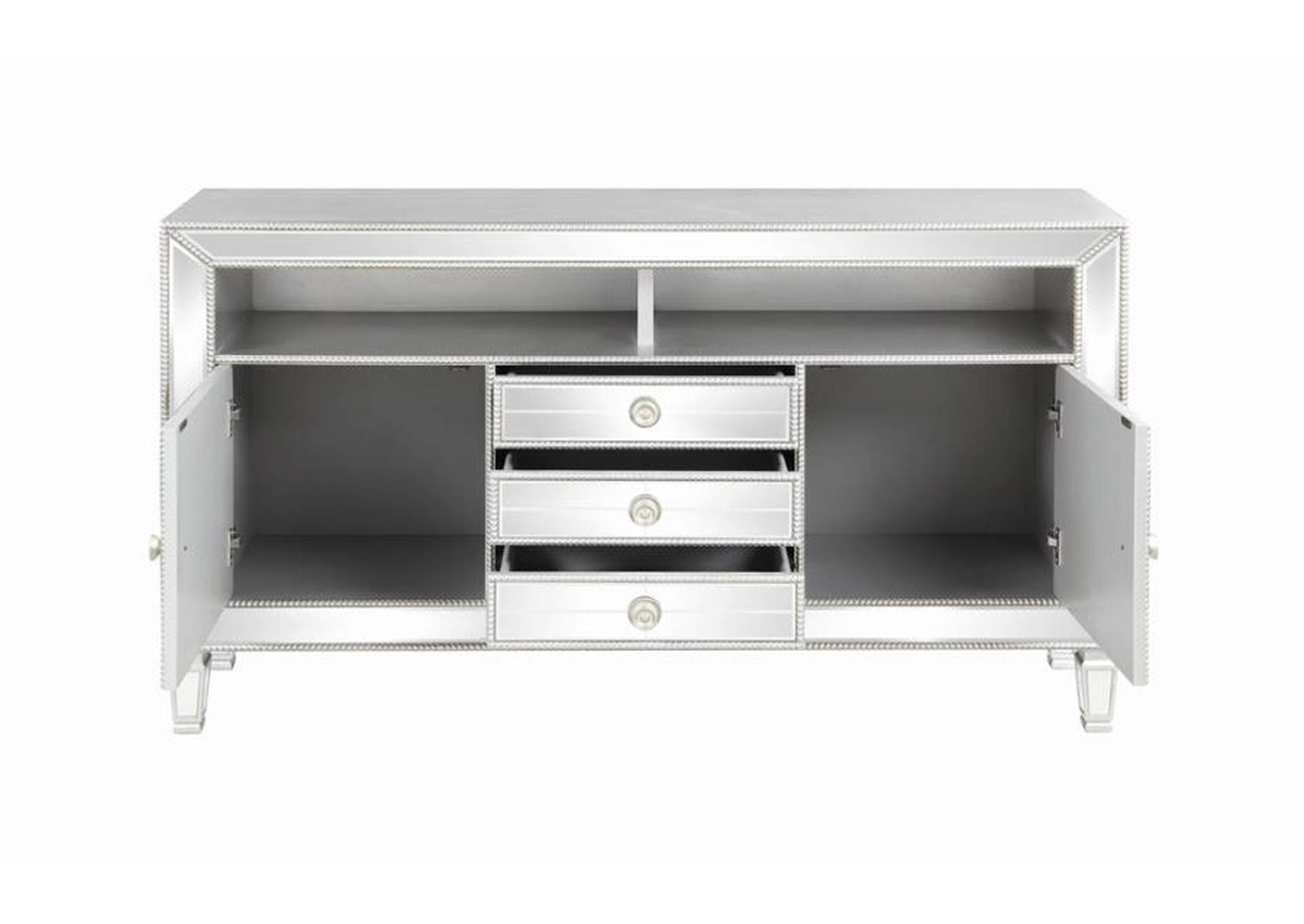 3-drawer TV Console Metallic Platinum,Coaster Furniture