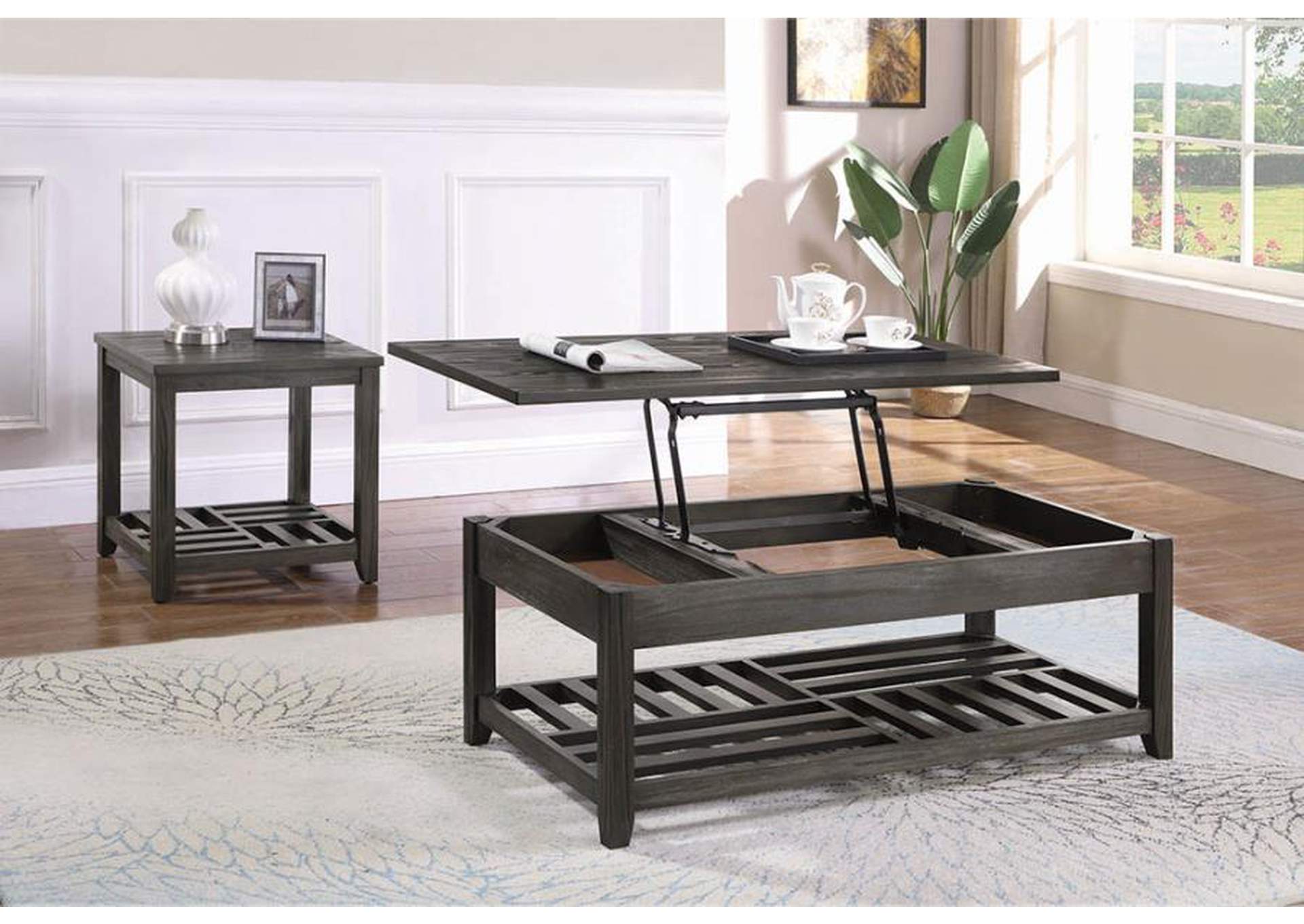 Cliffview 1-shelf Rectangular End Table Grey,Coaster Furniture