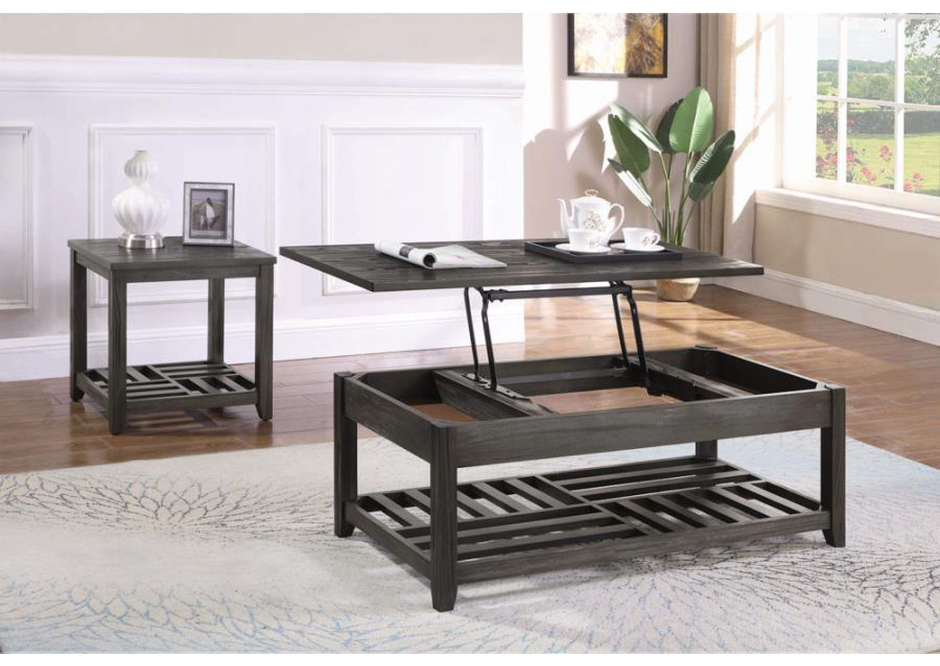 Cliffview 1-Shelf Rectangular End Table Grey,Coaster Furniture