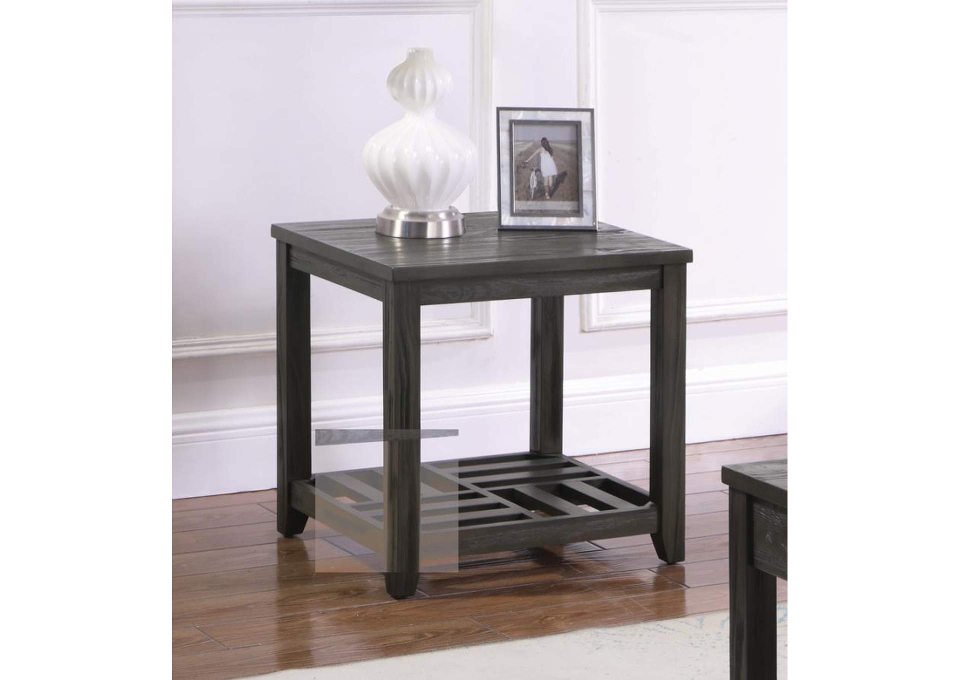 1-shelf Rectangular End Table Grey,Coaster Furniture