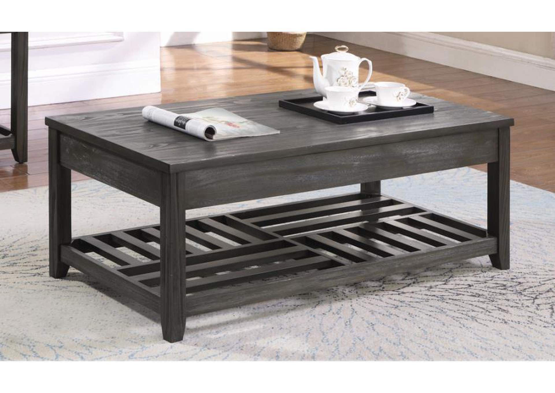Lift Top Coffee Table with Storage Cavities Grey,Coaster Furniture