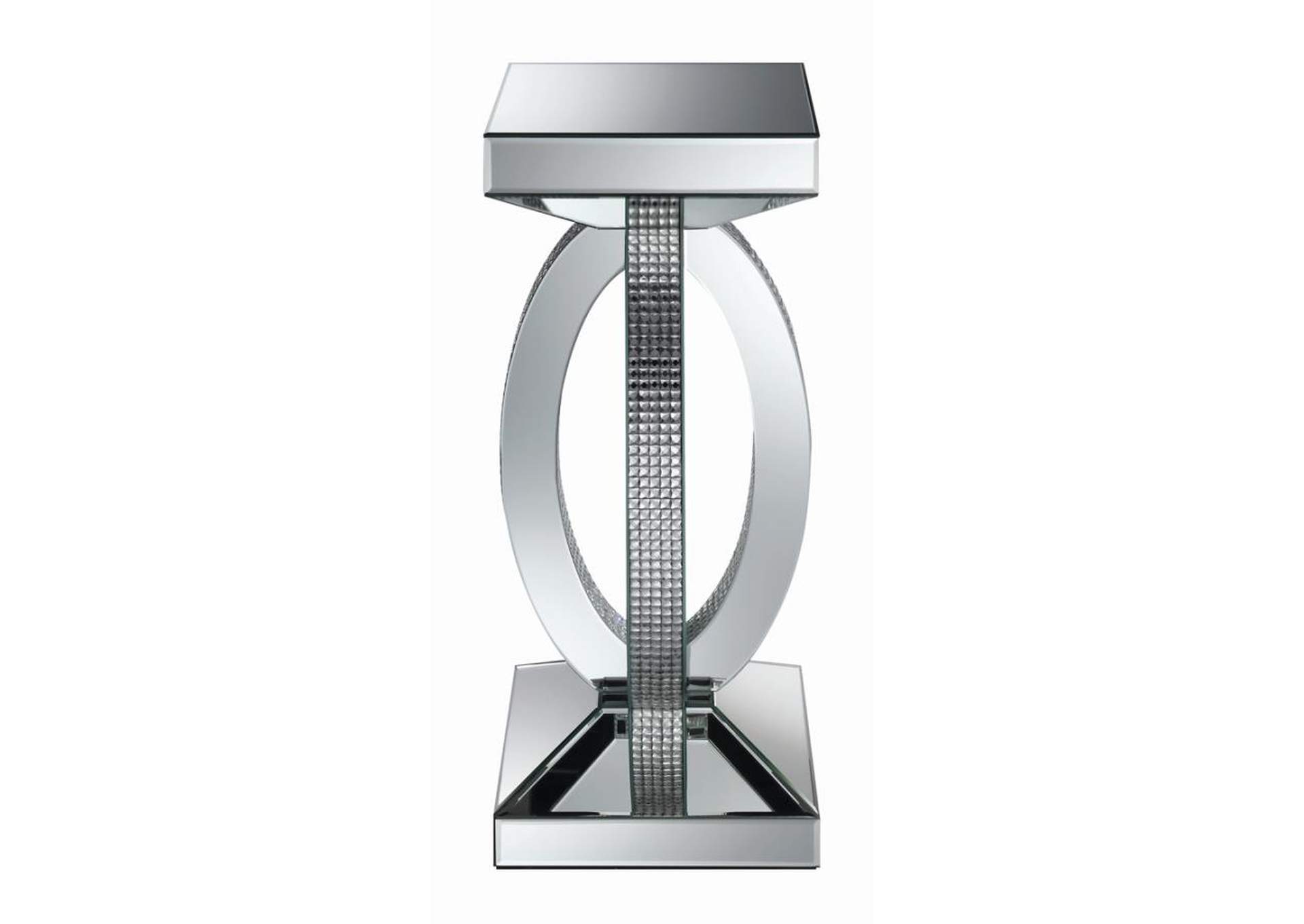 Amalia Square End Table with Lower Shelf Clear Mirror,Coaster Furniture