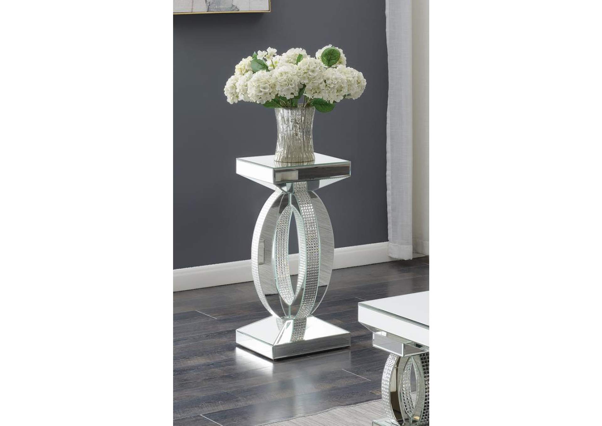 Avonlea Square End Table with Lower Shelf Clear Mirror,Coaster Furniture