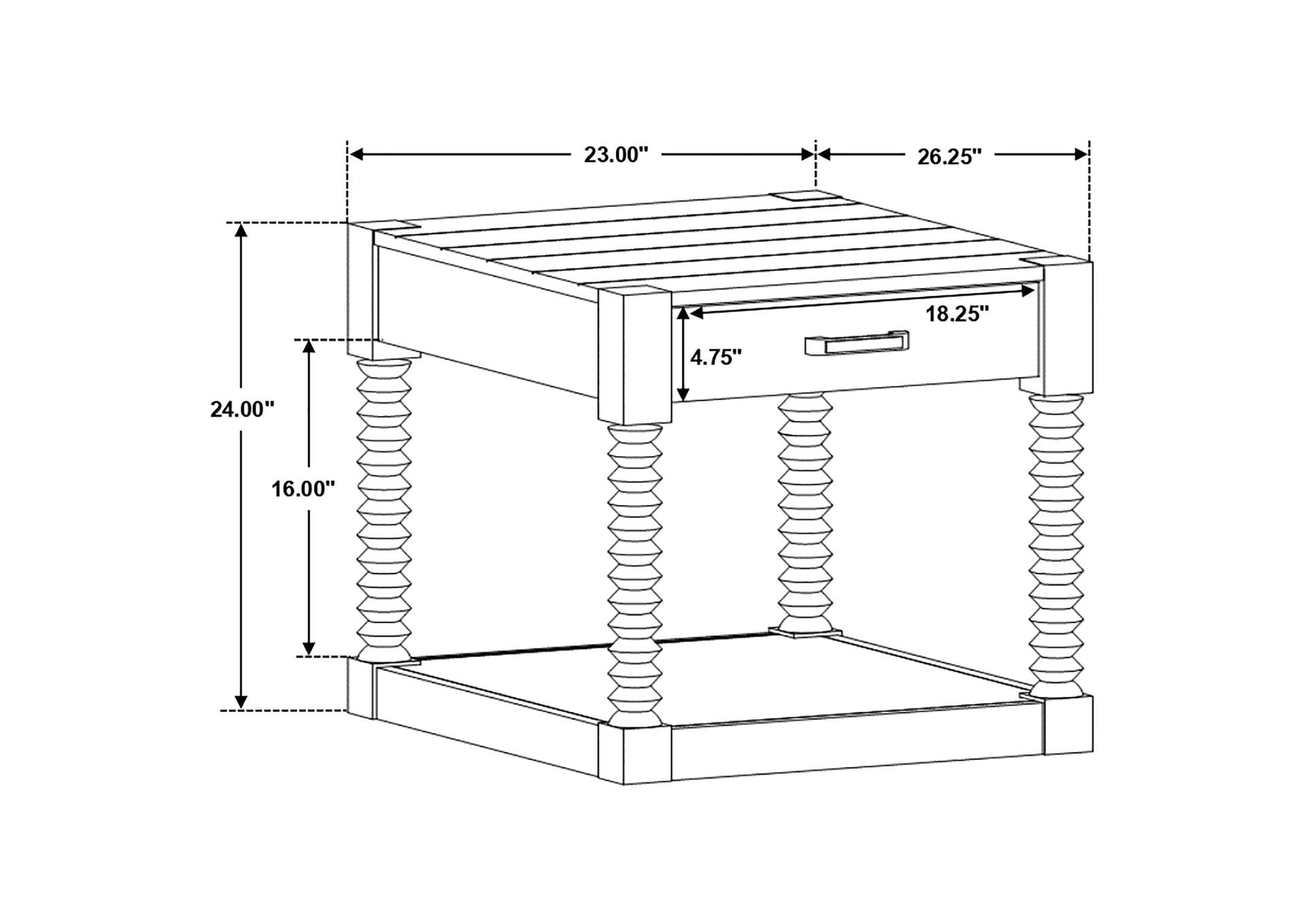 Meredith 1-drawer End Table Coffee Bean,Coaster Furniture