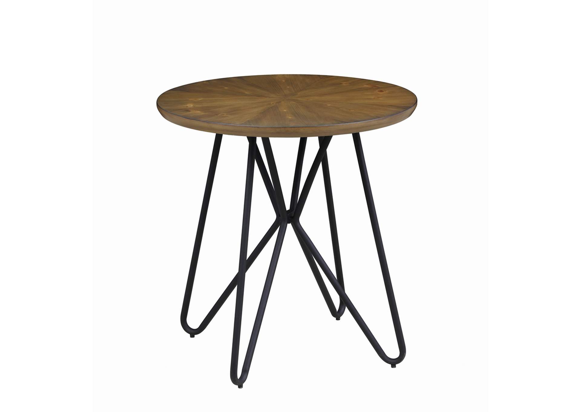 Brinnon Round End Table Dark Brown and Black,Coaster Furniture