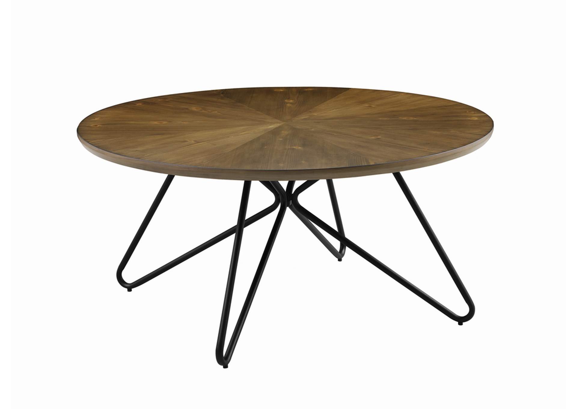 Brinnon Round Coffee Table Dark Brown and Black,Coaster Furniture