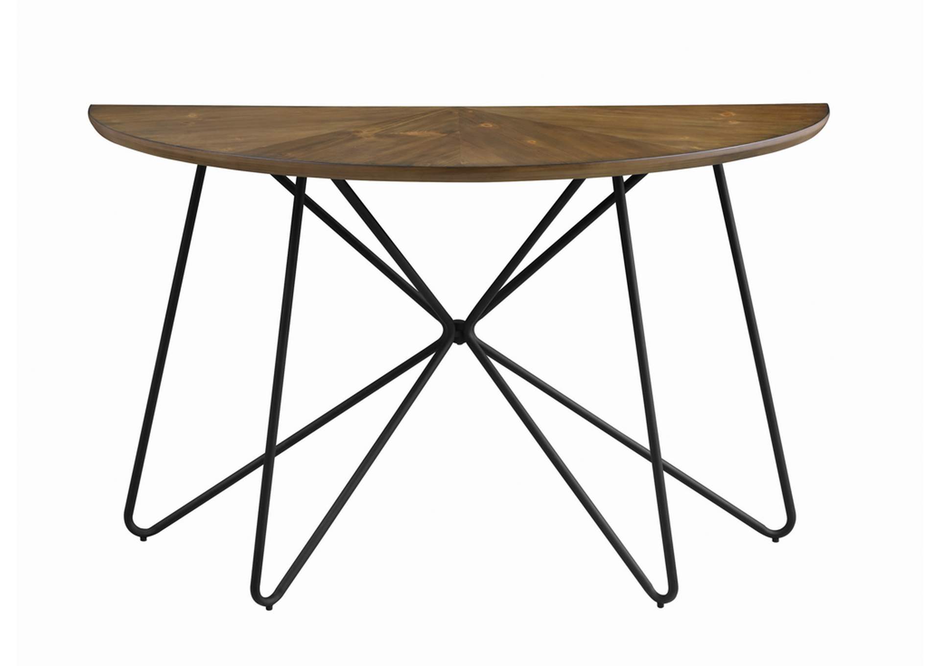 Brinnon Semicircle Sofa Table Dark Brown and Black,Coaster Furniture