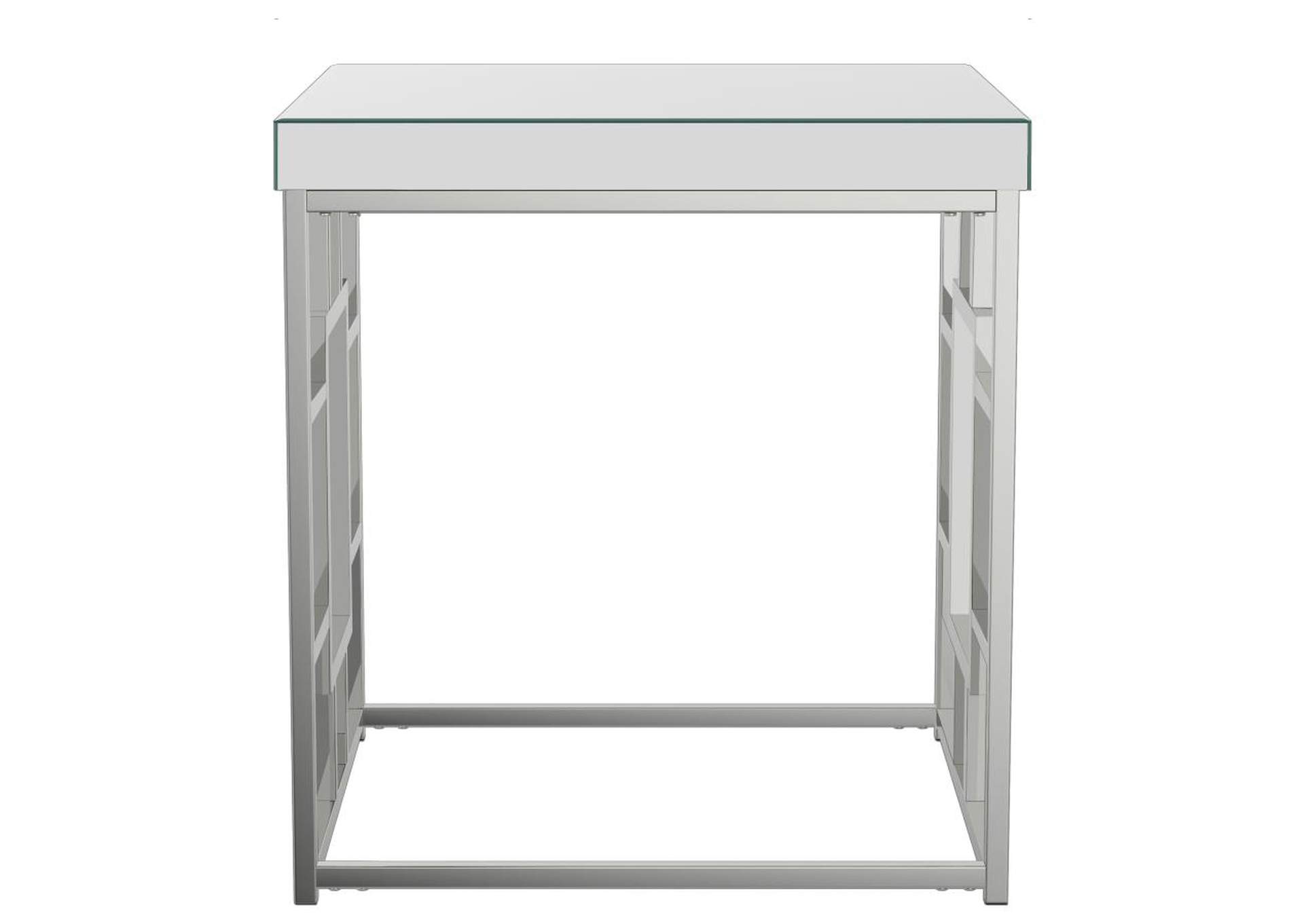 Dafina Geometric Frame Square End Table Chrome,Coaster Furniture