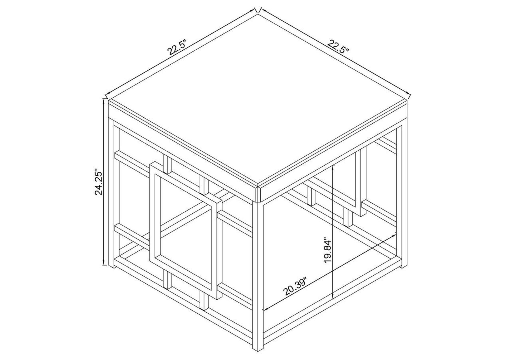 Dafina Geometric Frame Square End Table Chrome,Coaster Furniture