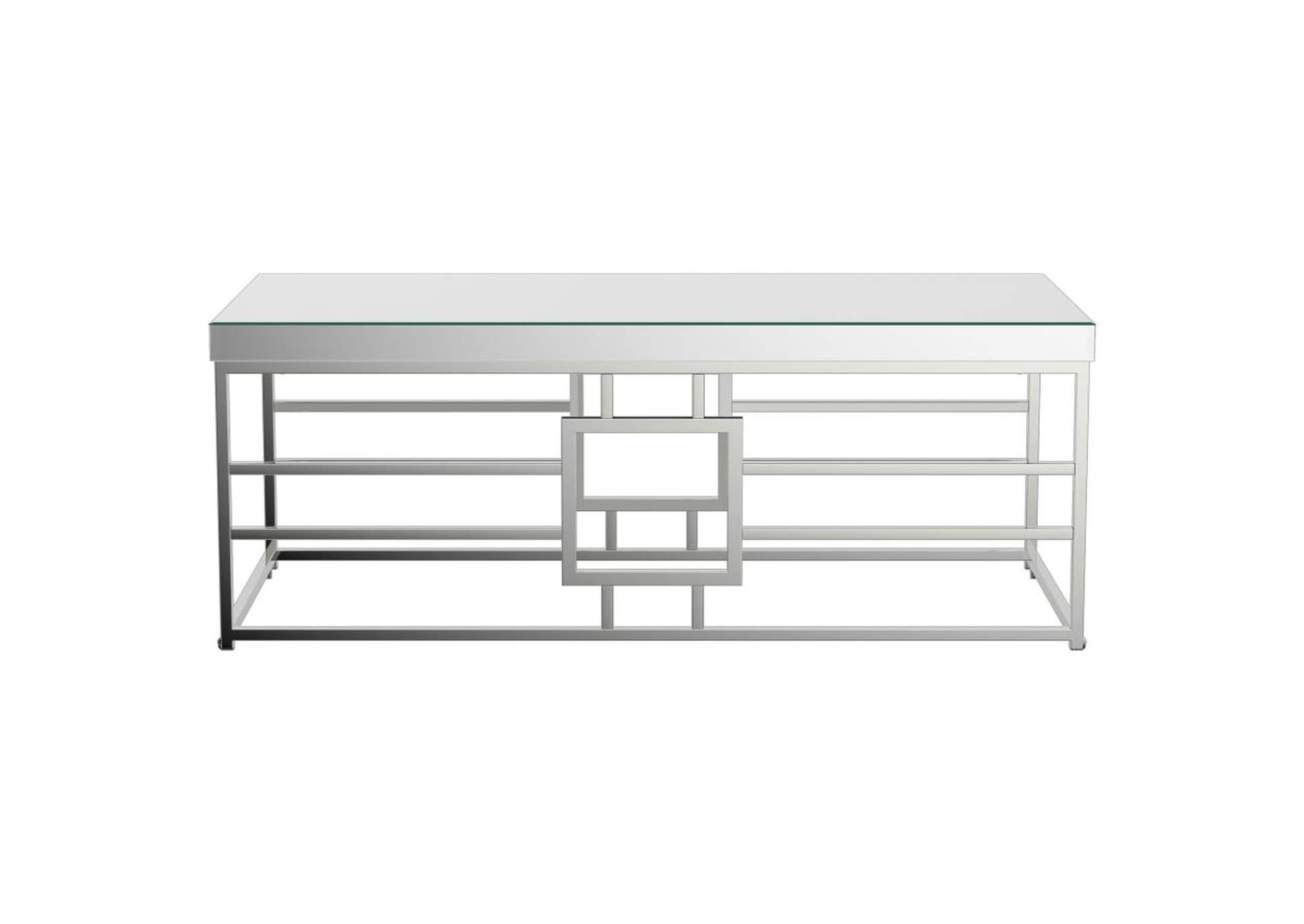 Dafina Geometric Frame Rectangular Coffee Table Chrome,Coaster Furniture