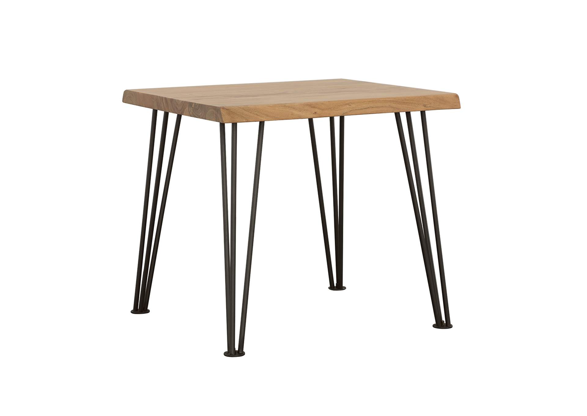 Zander End Table with Hairpin Leg Natural and Matte Black,Coaster Furniture