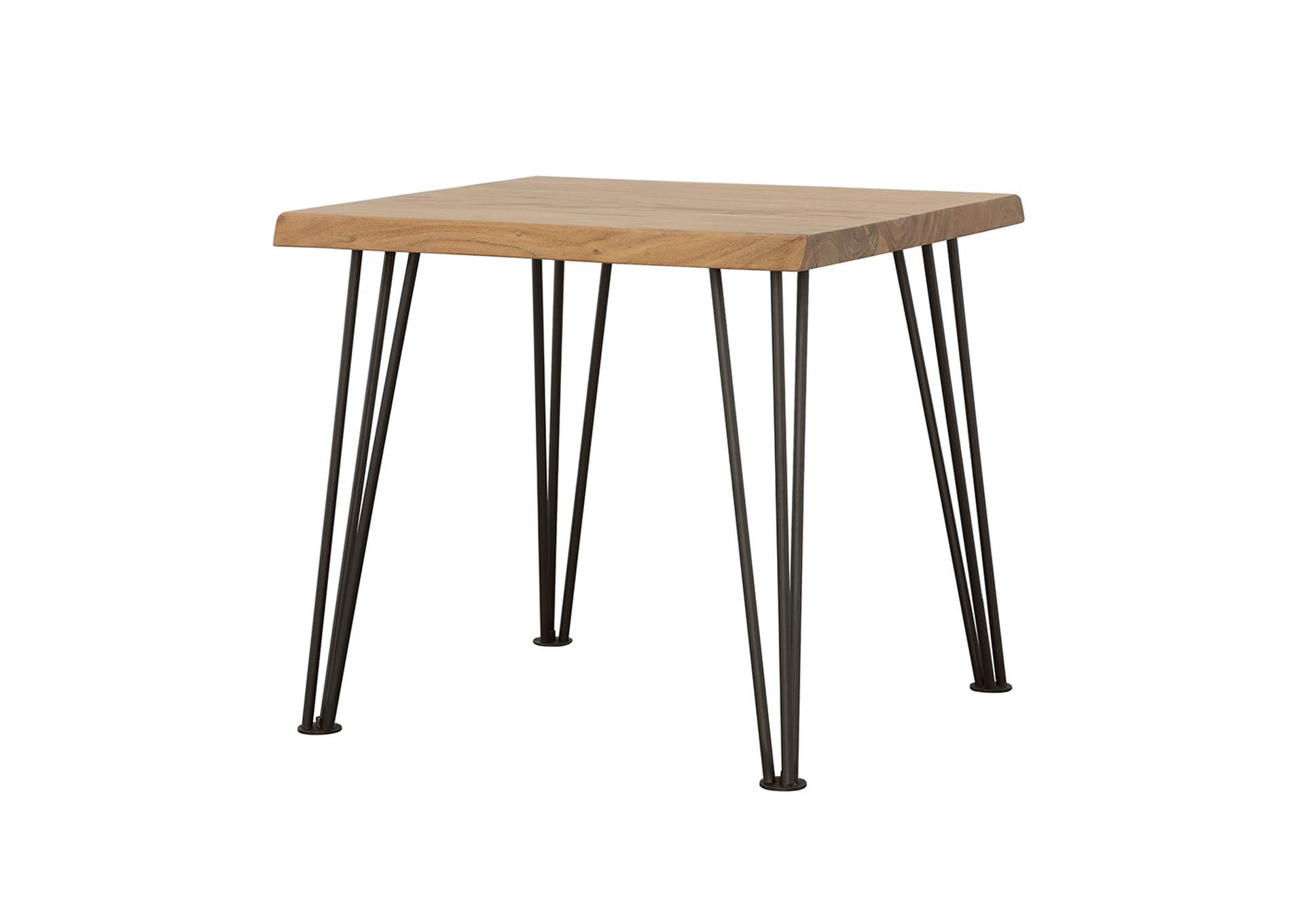 Zander End Table with Hairpin Leg Natural and Matte Black,Coaster Furniture