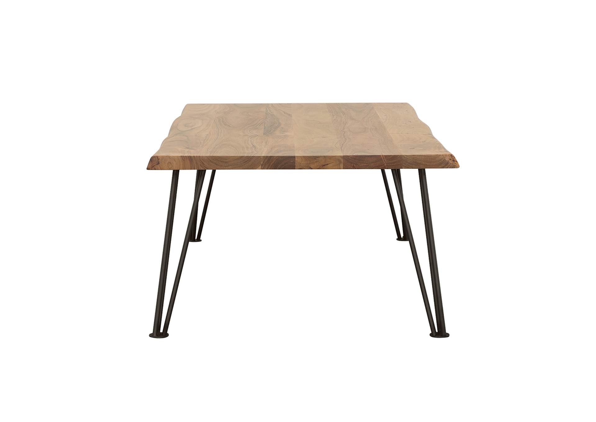 Zander Coffee Table with Hairpin Leg Natural and Matte Black,Coaster Furniture