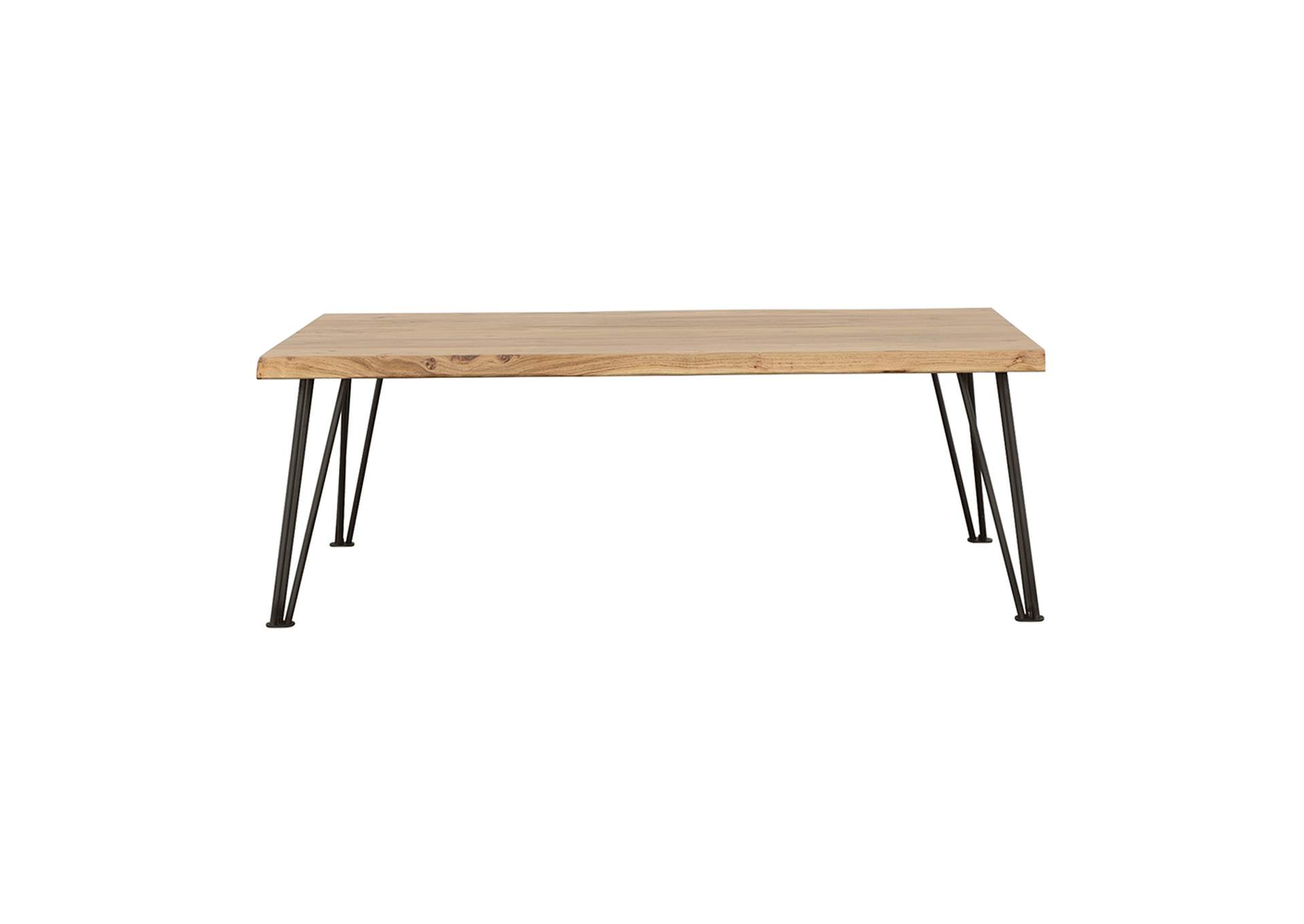 Zander Coffee Table with Hairpin Leg Natural and Matte Black,Coaster Furniture