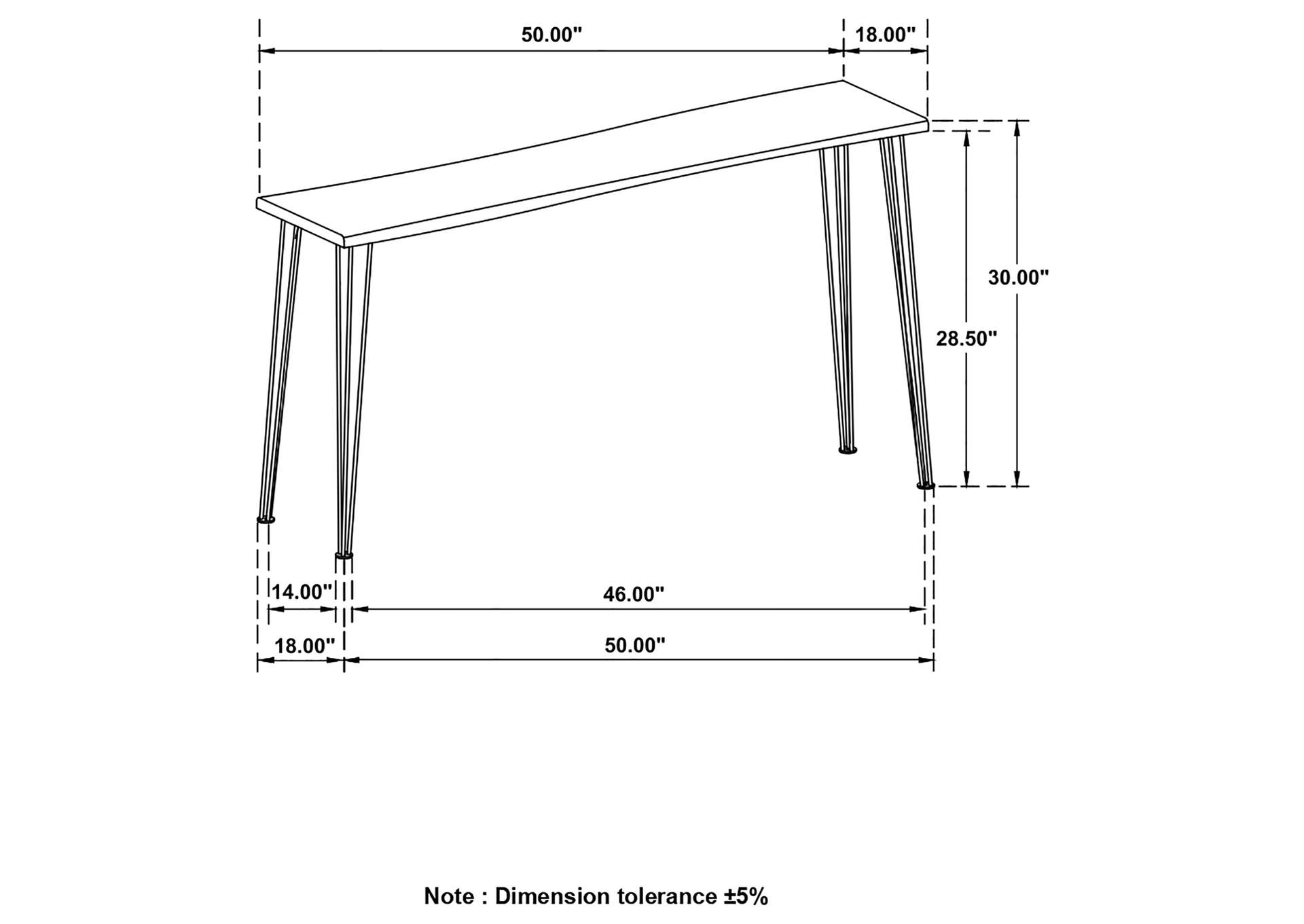 Zander Sofa Table with Hairpin Leg Natural and Matte Black,Coaster Furniture