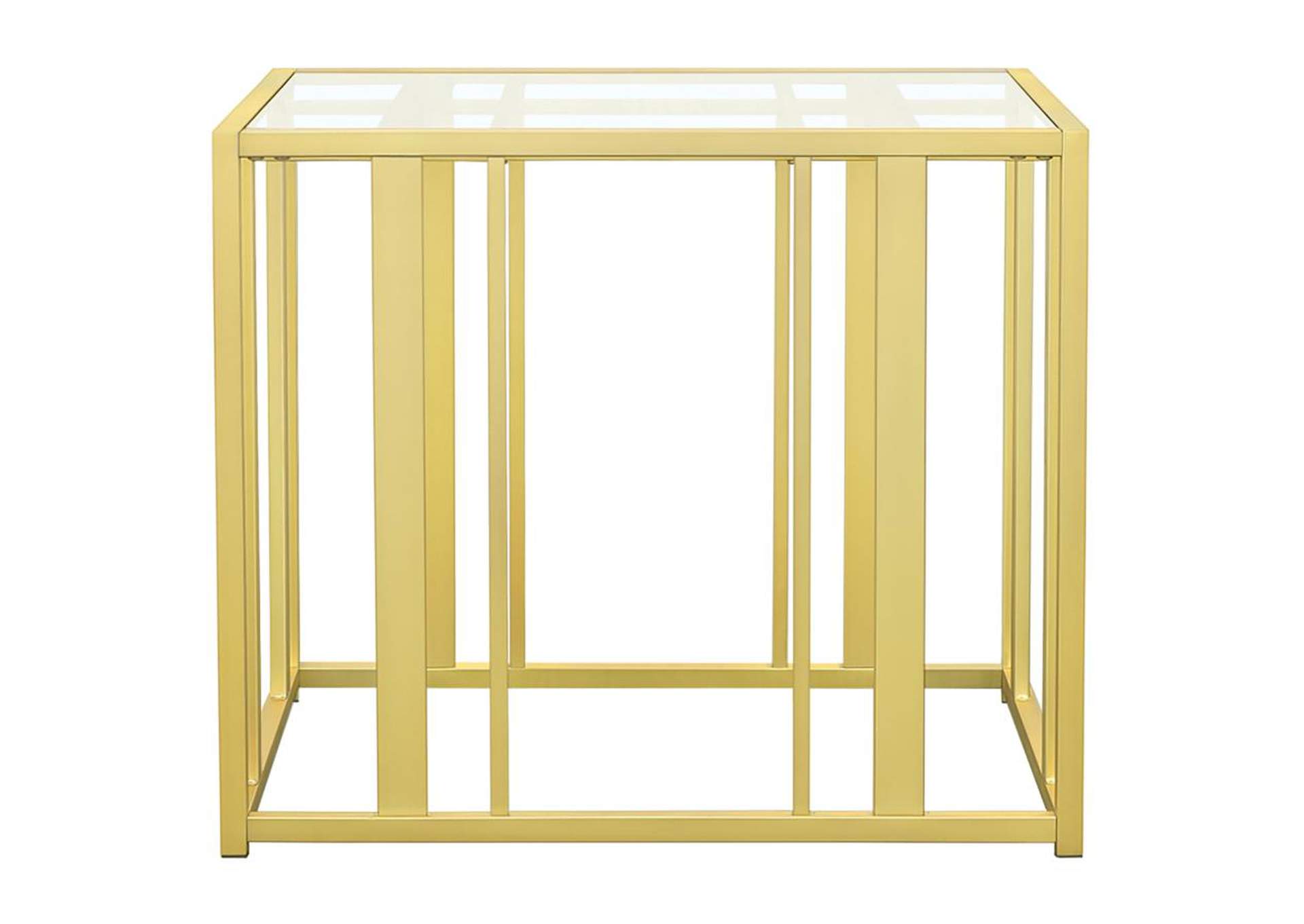 Adri Metal Frame End Table Matte Brass,Coaster Furniture