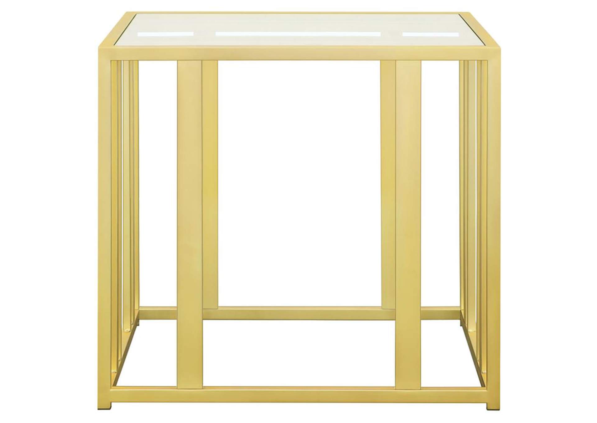 Adri Metal Frame End Table Matte Brass,Coaster Furniture