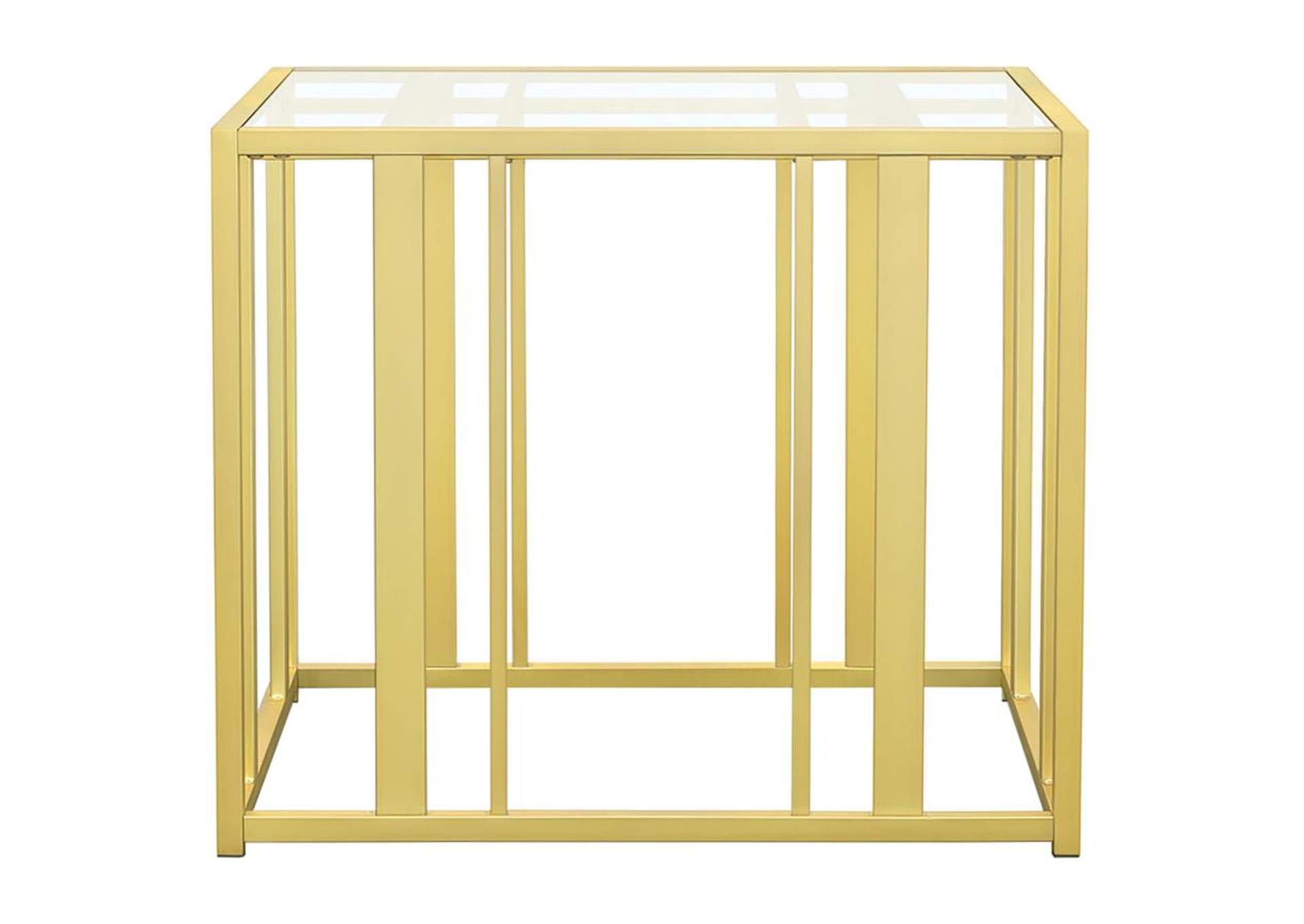 Adri Metal Frame End Table Matte Brass,Coaster Furniture