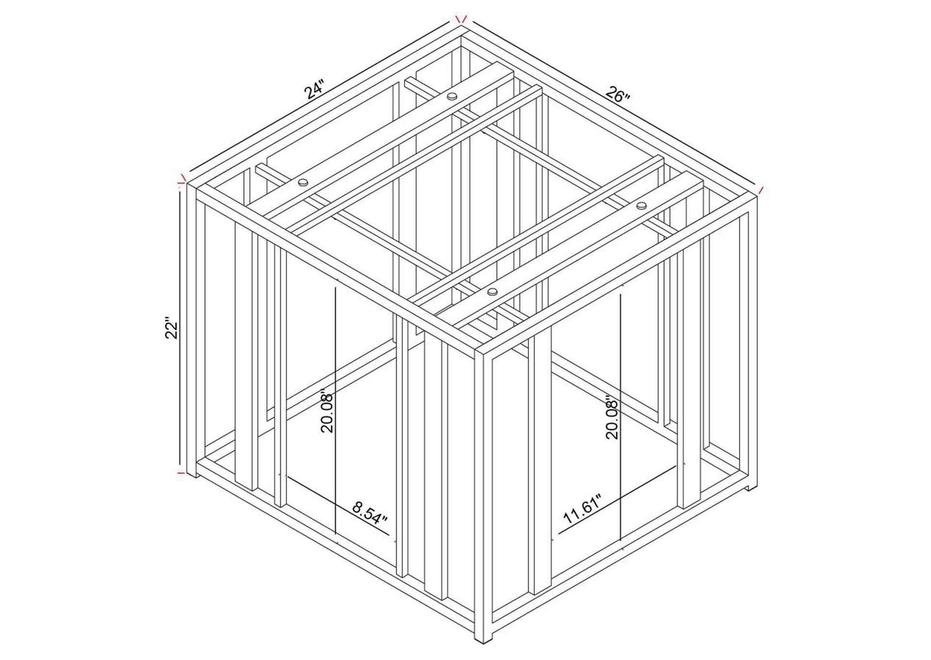 Adri Metal Frame End Table Matte Brass,Coaster Furniture