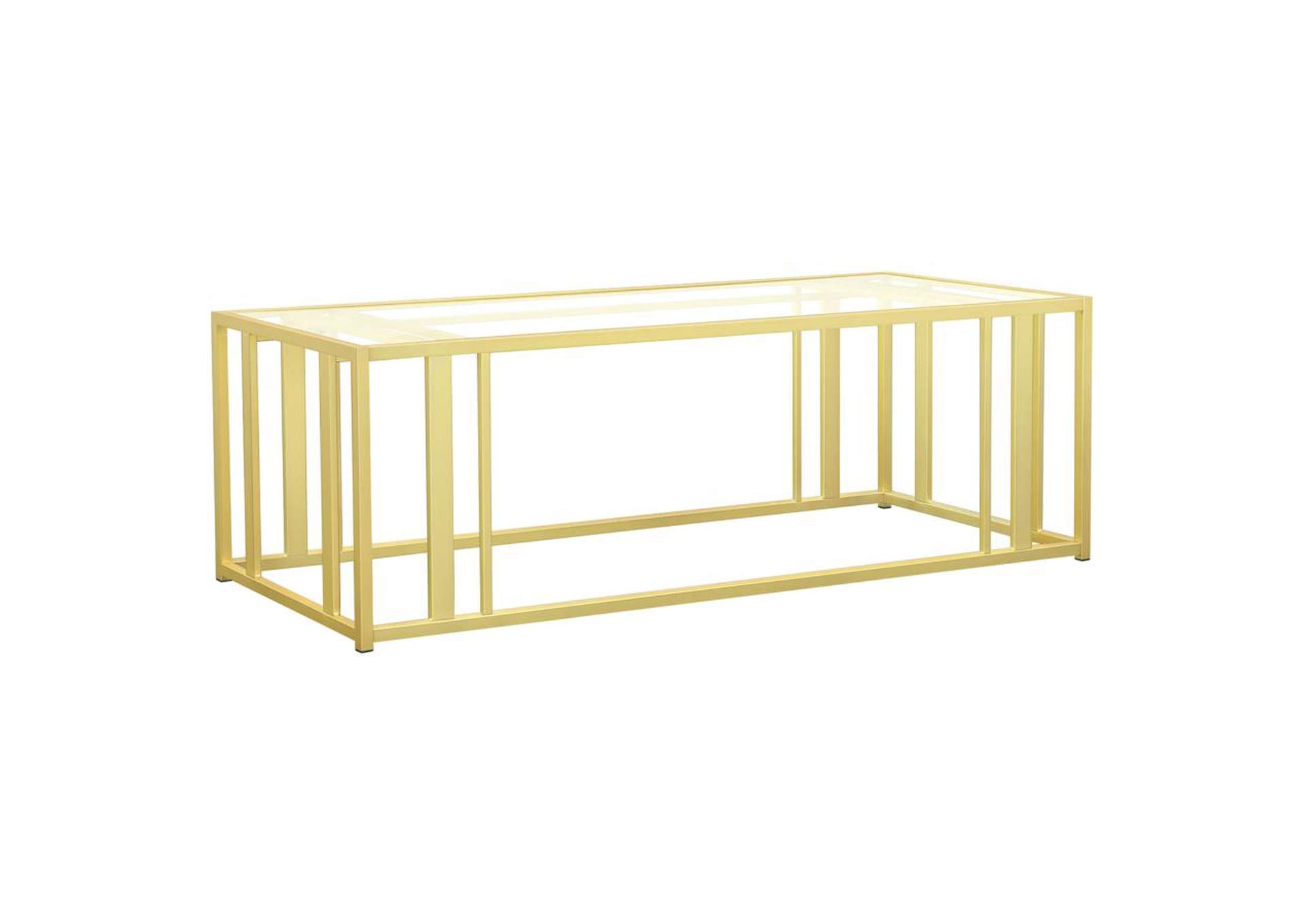 Adri Metal Frame Coffee Table Matte Brass,Coaster Furniture