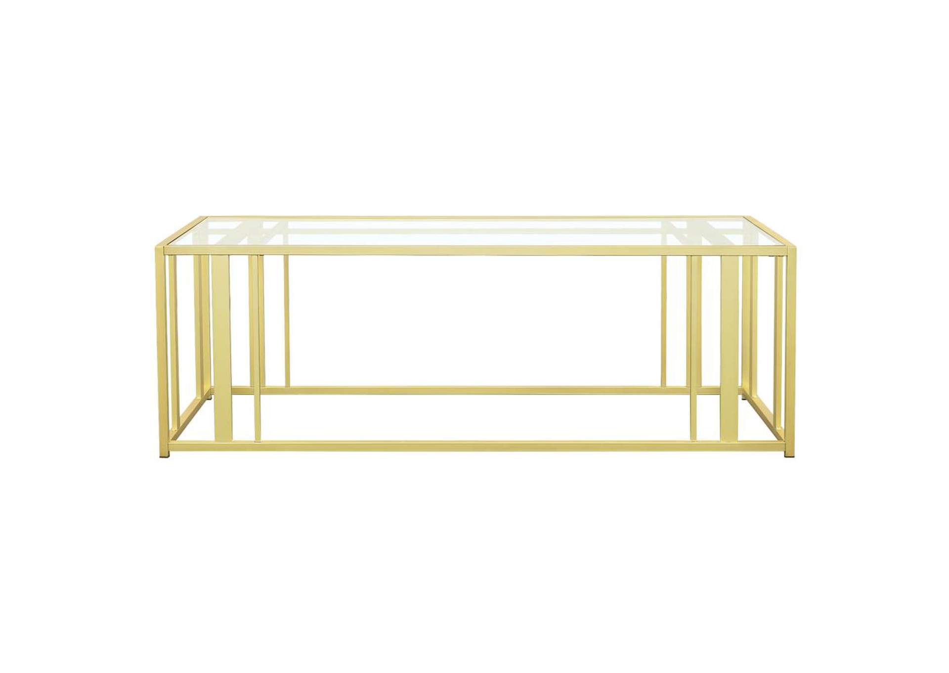 Adri Metal Frame Coffee Table Matte Brass,Coaster Furniture