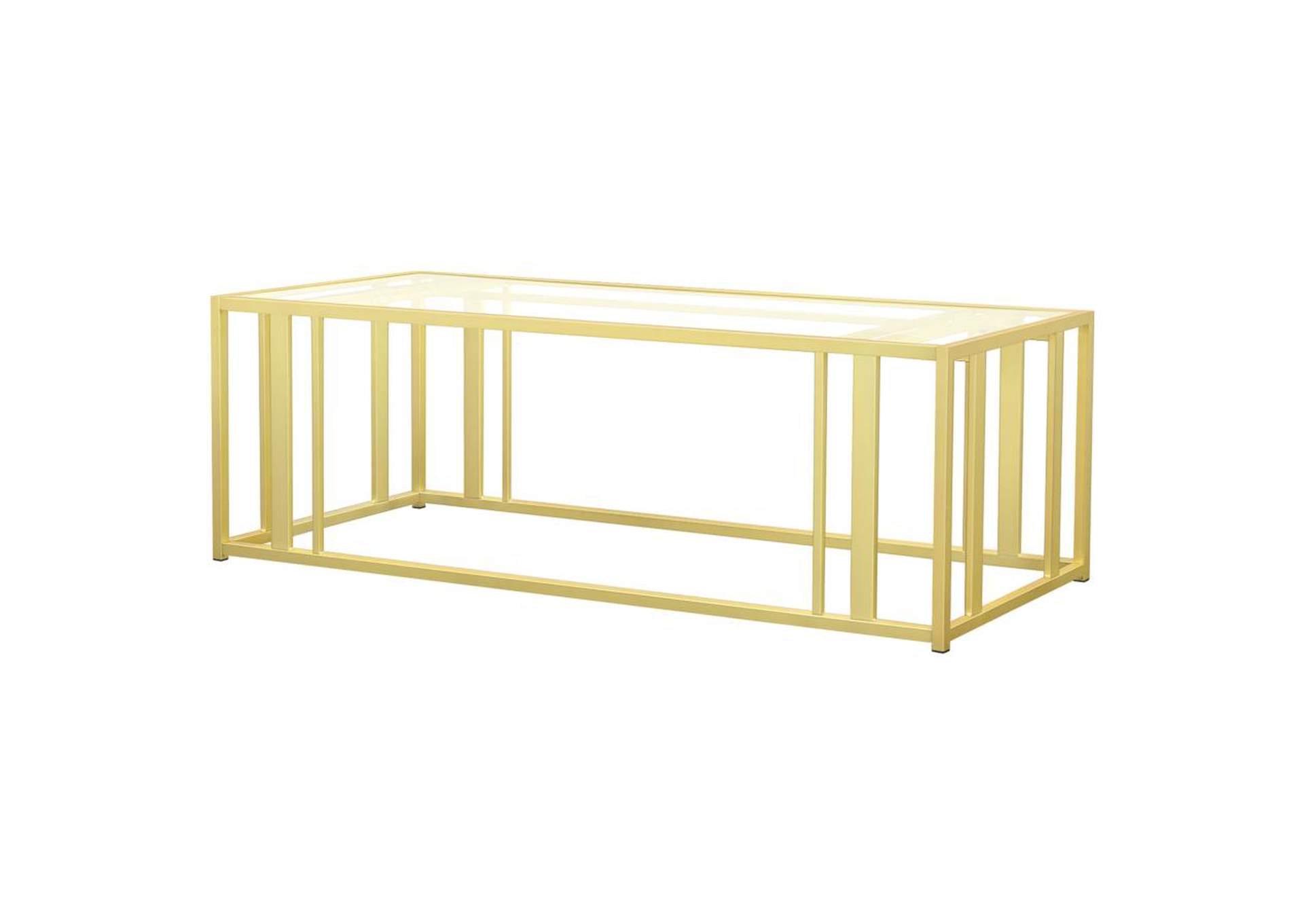 Adri Metal Frame Coffee Table Matte Brass,Coaster Furniture