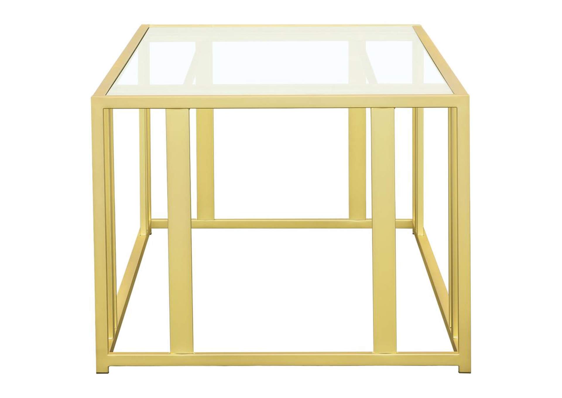 Adri Metal Frame Coffee Table Matte Brass,Coaster Furniture