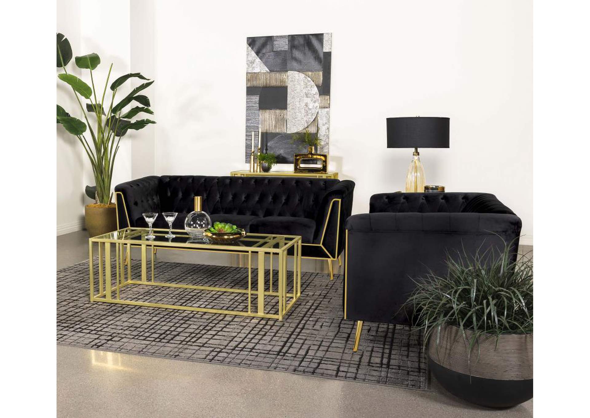 Adri Metal Frame Coffee Table Matte Brass,Coaster Furniture