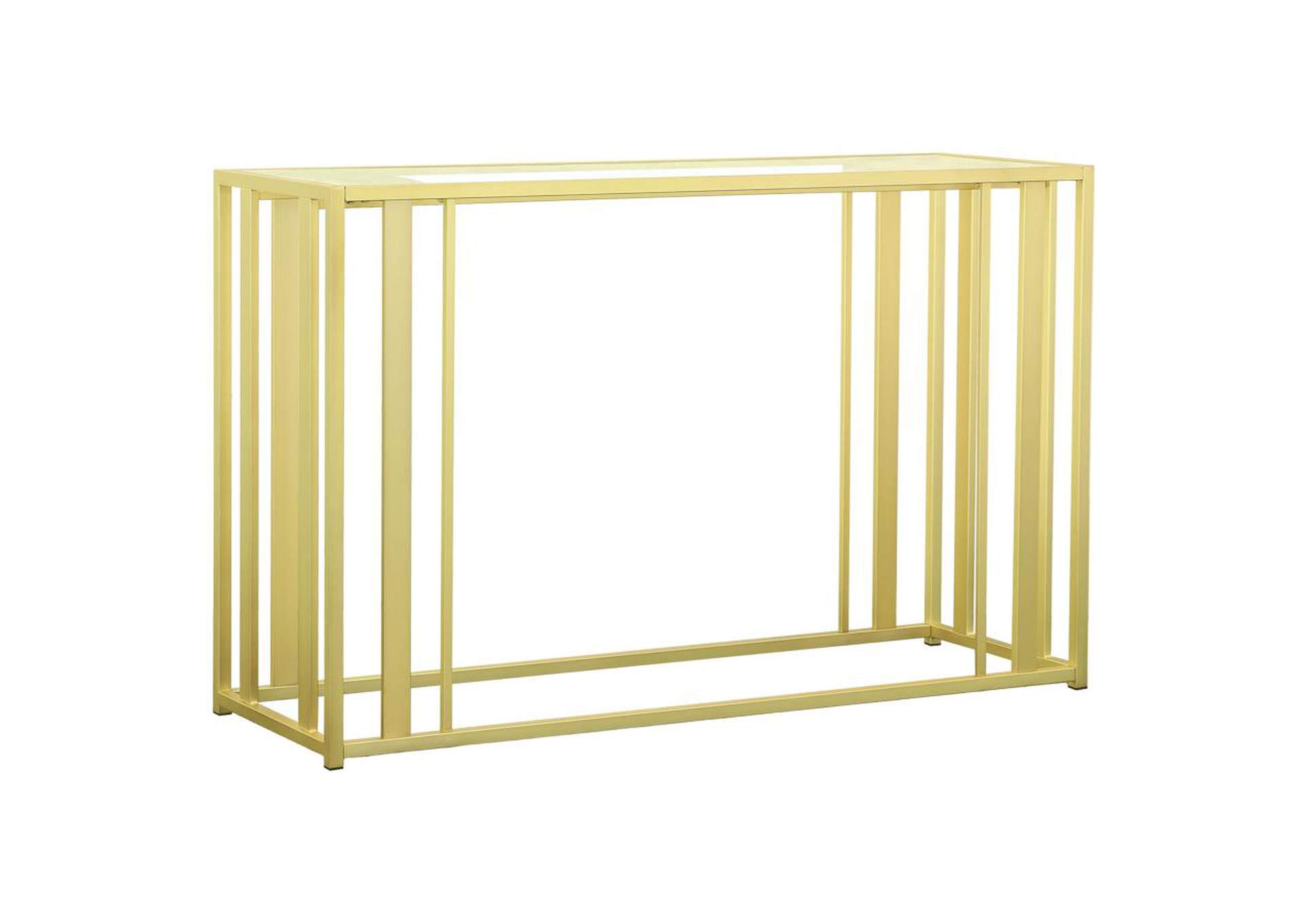 Adri Metal Frame Sofa Table Matte Brass,Coaster Furniture