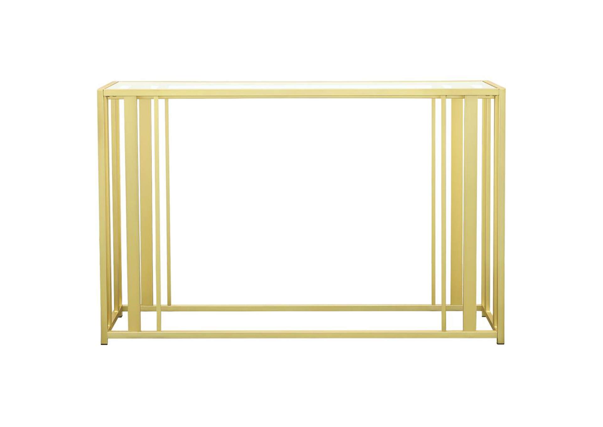 Adri Metal Frame Sofa Table Matte Brass,Coaster Furniture