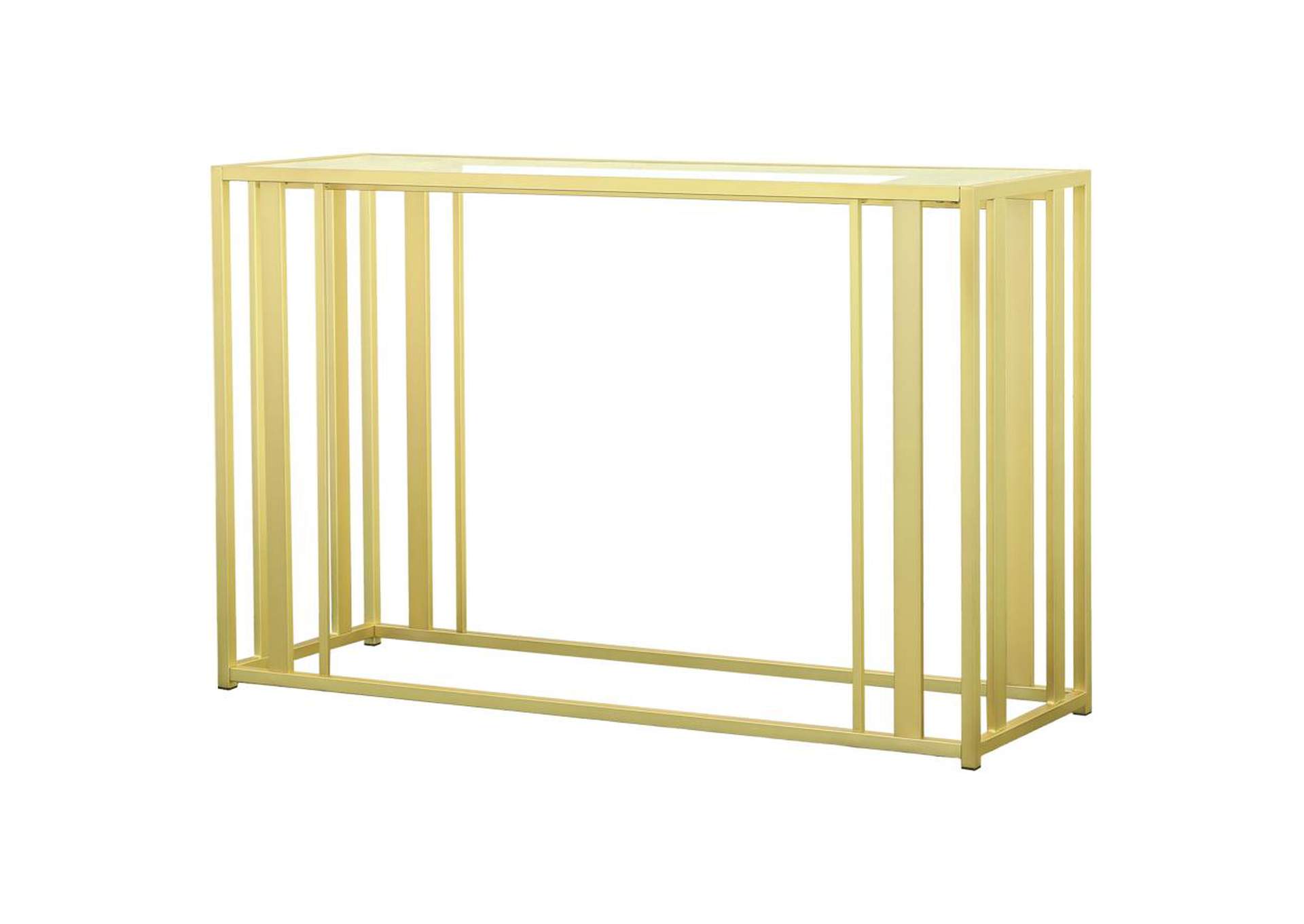 Adri Metal Frame Sofa Table Matte Brass,Coaster Furniture